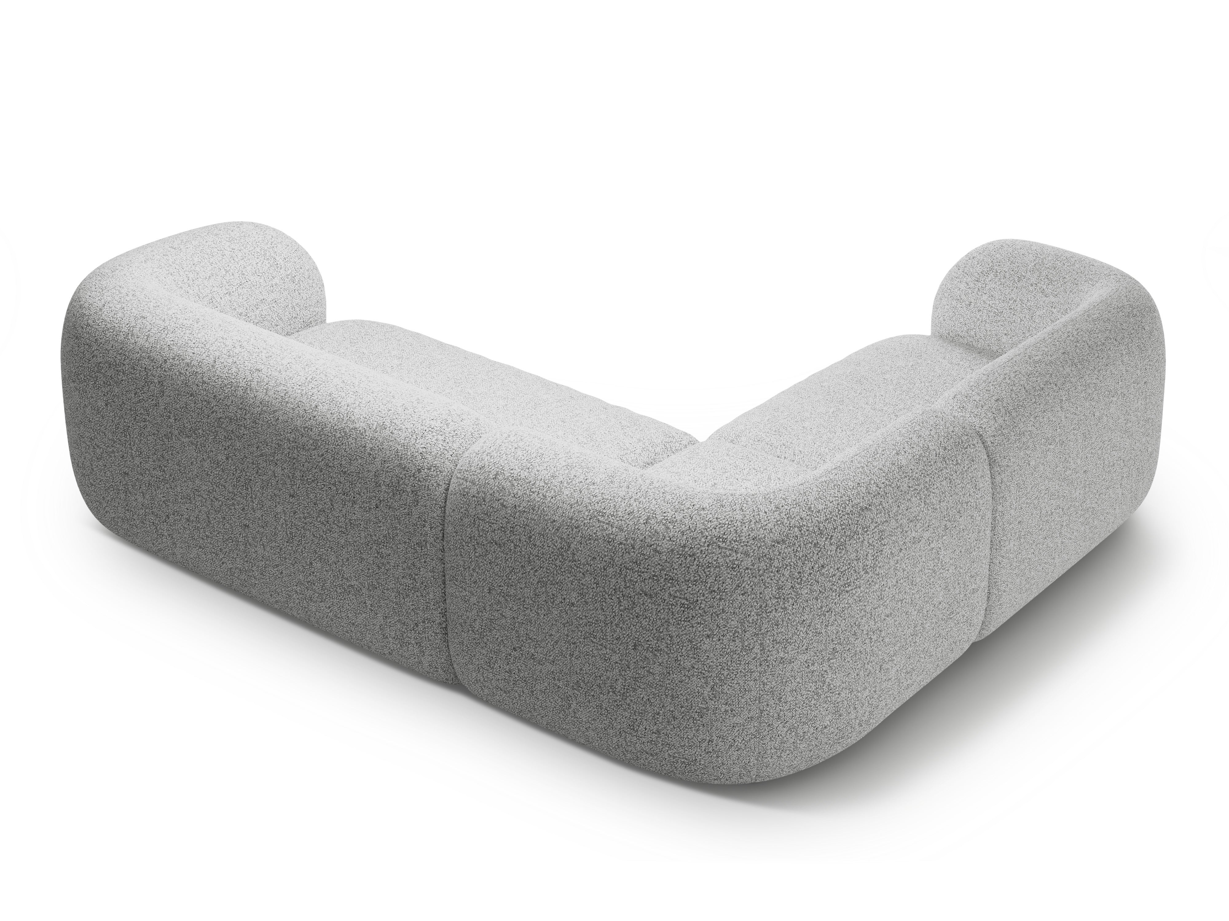 Left-sided corner sofa for 4 people KATE light gray mélange