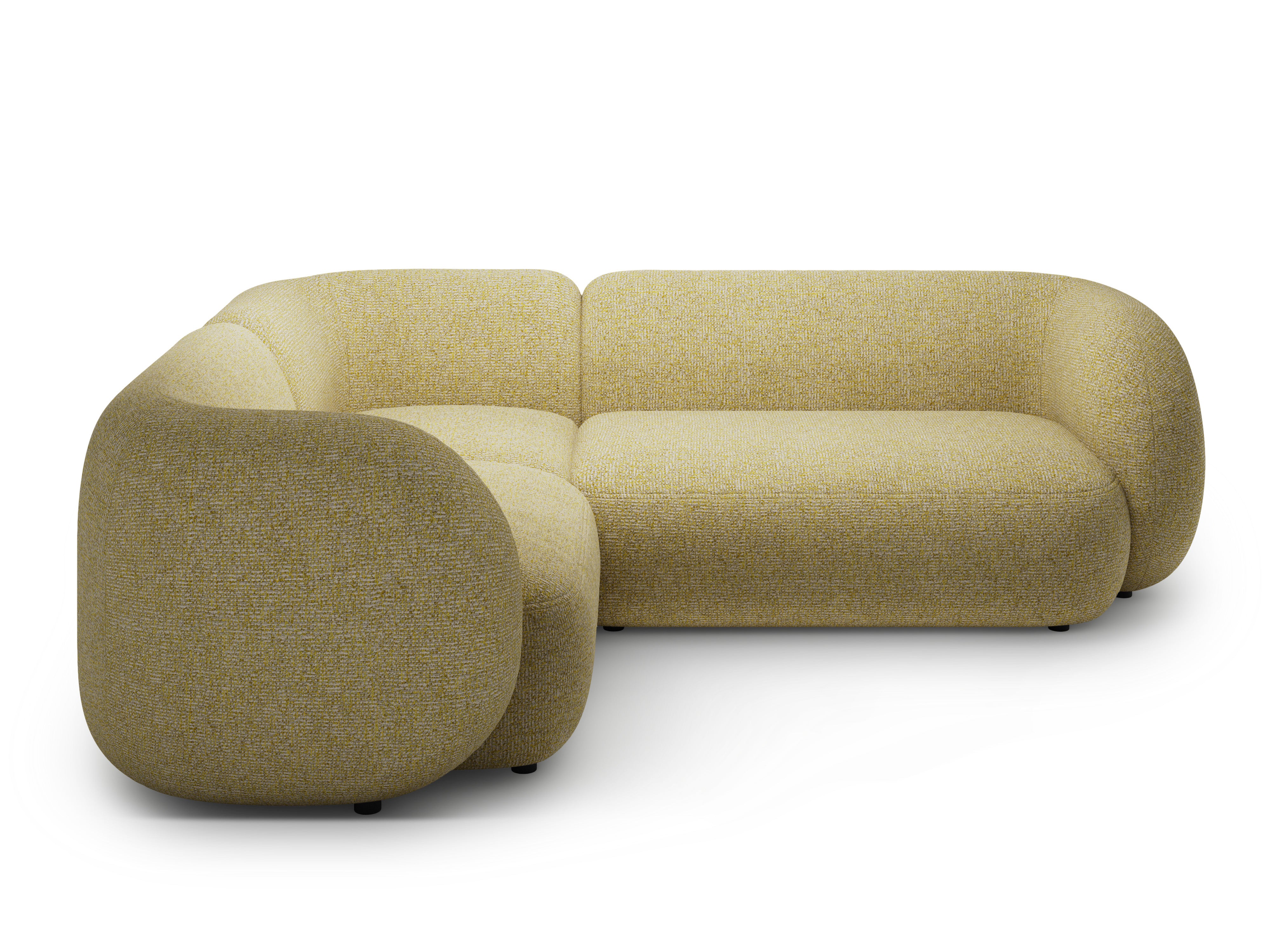 Left-sided corner sofa for 4 people KATE yellow mélange