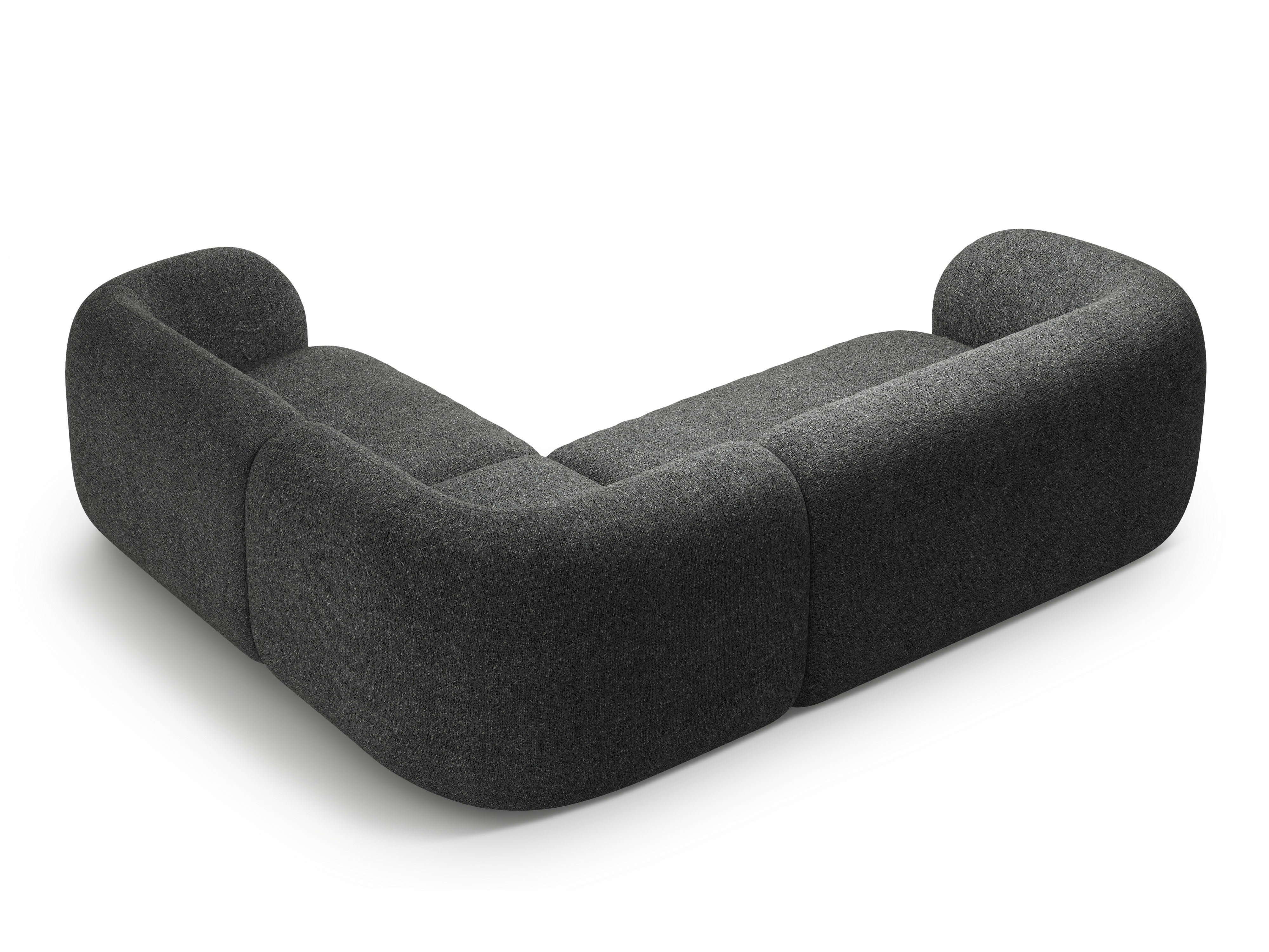 Right-facing 4-seater corner sofa KATE dark gray mélange