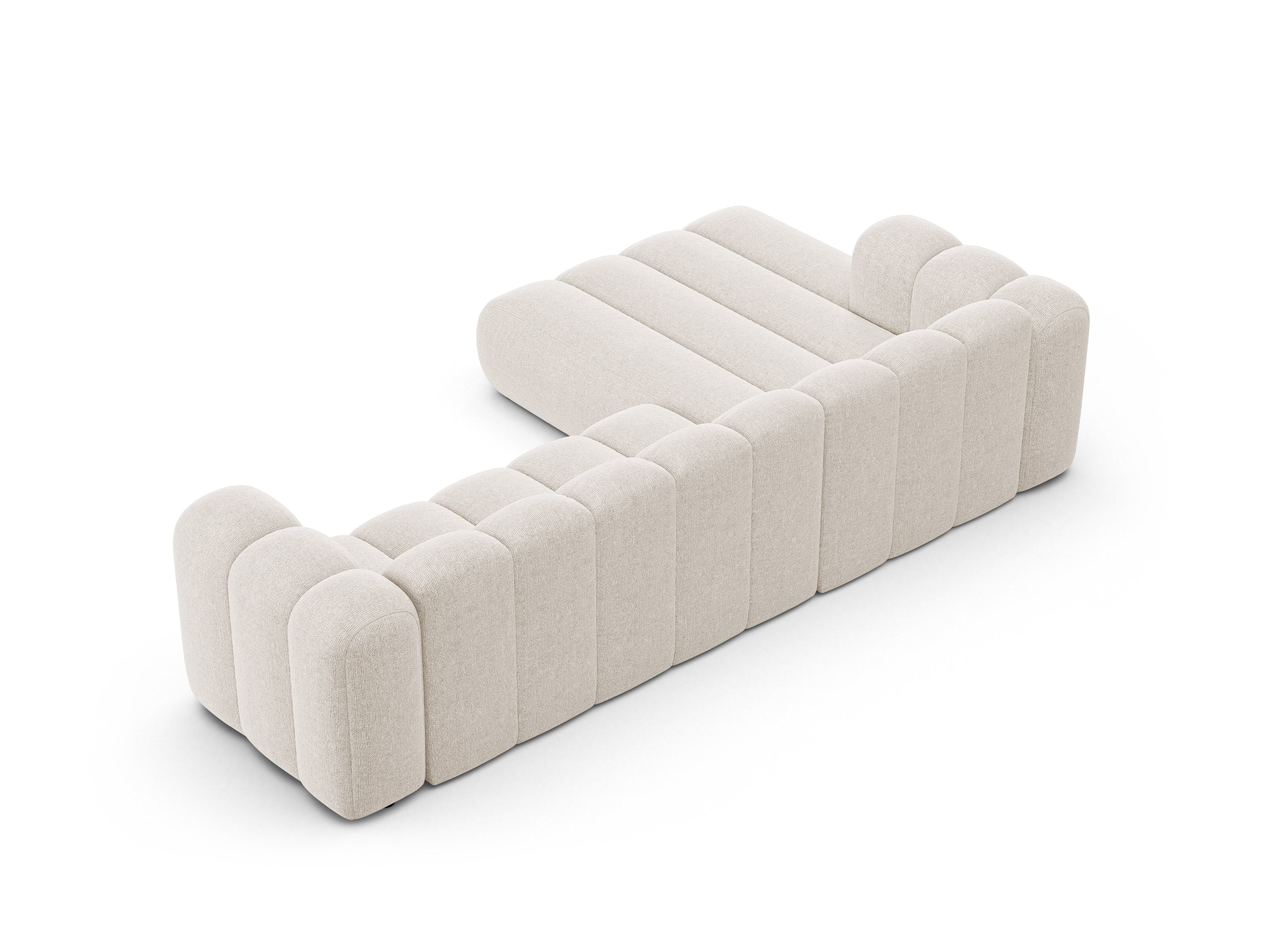 4-sitzige linke Eckcouch LUPINE hellbeige Chenille