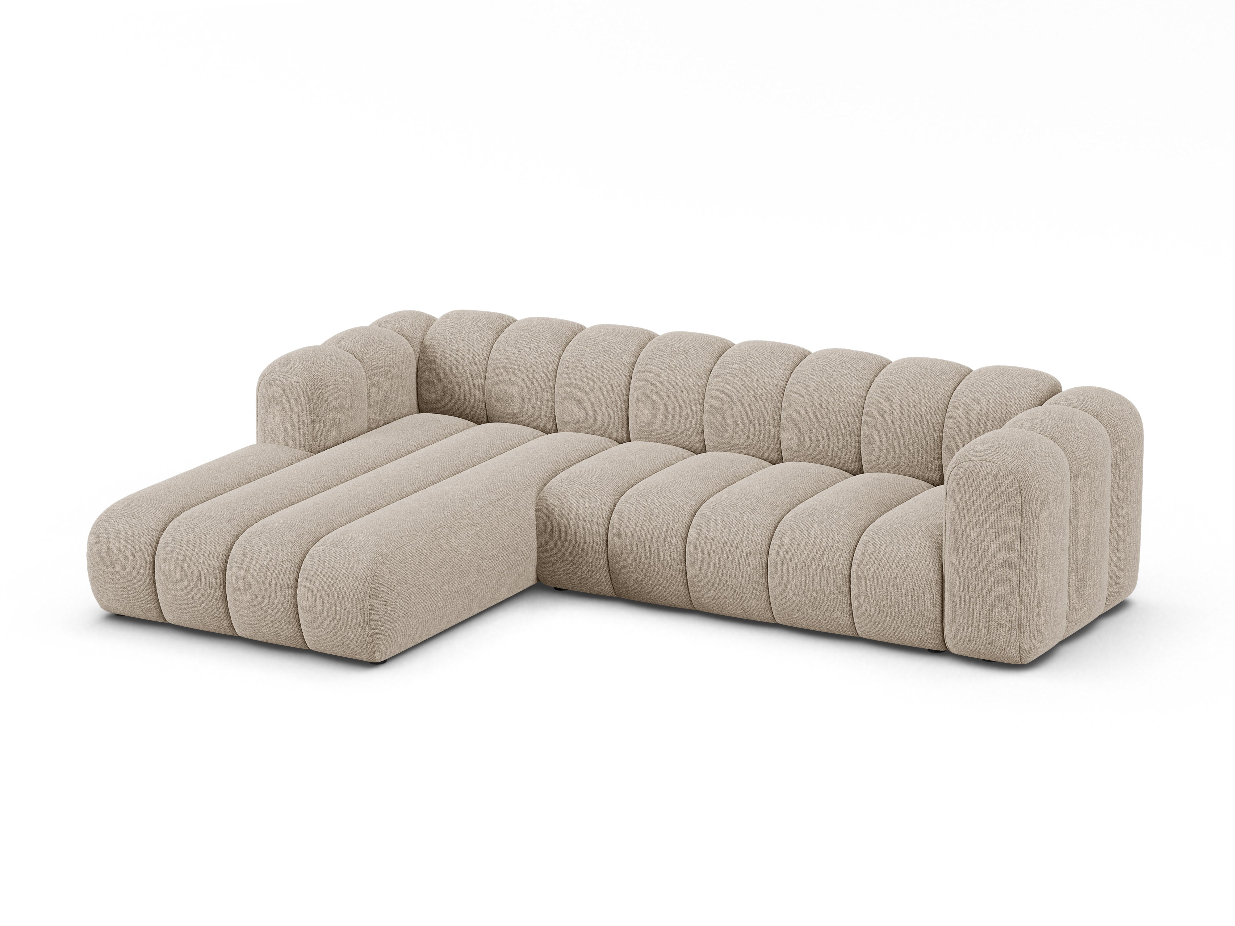 4-sitzige linke Eckcouch LUPINE beige Chenille
