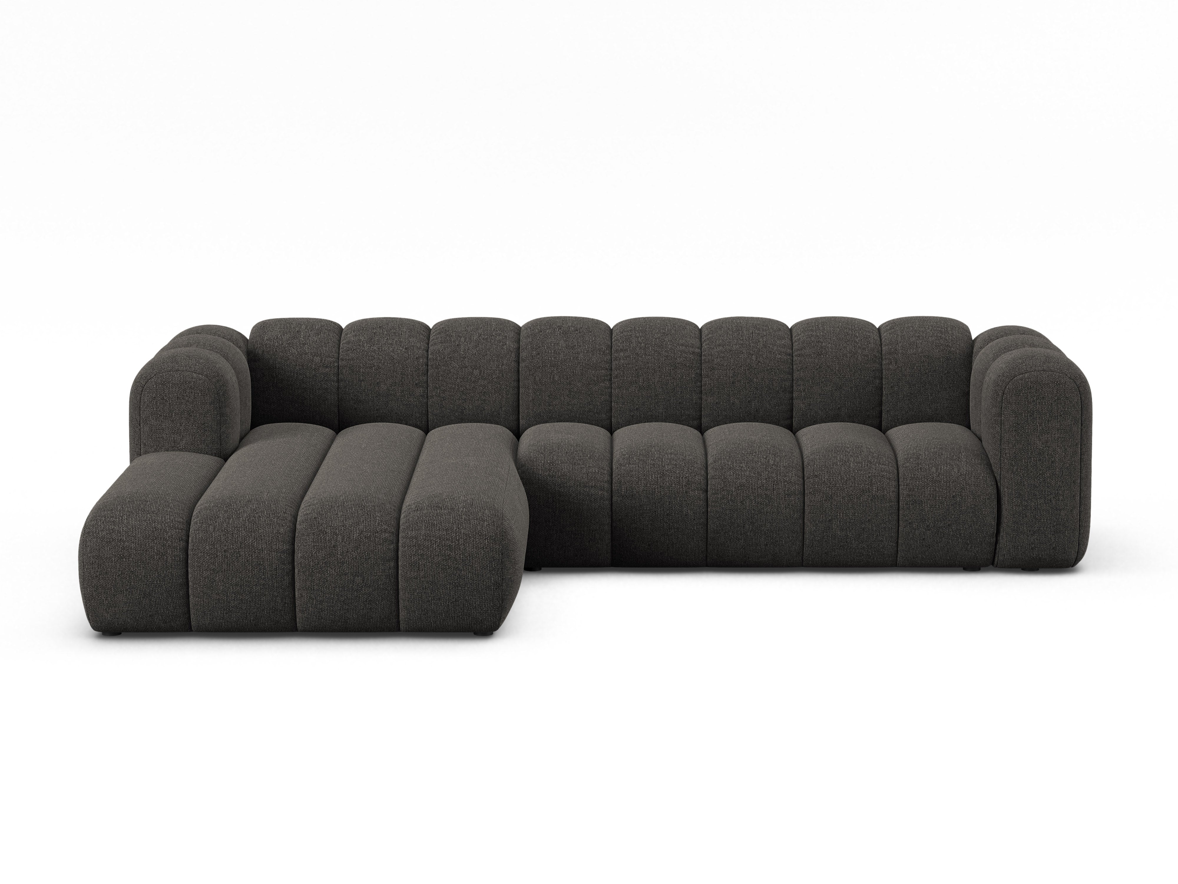 4-sitzige linke Eckcouch LUPINE graues Chenille