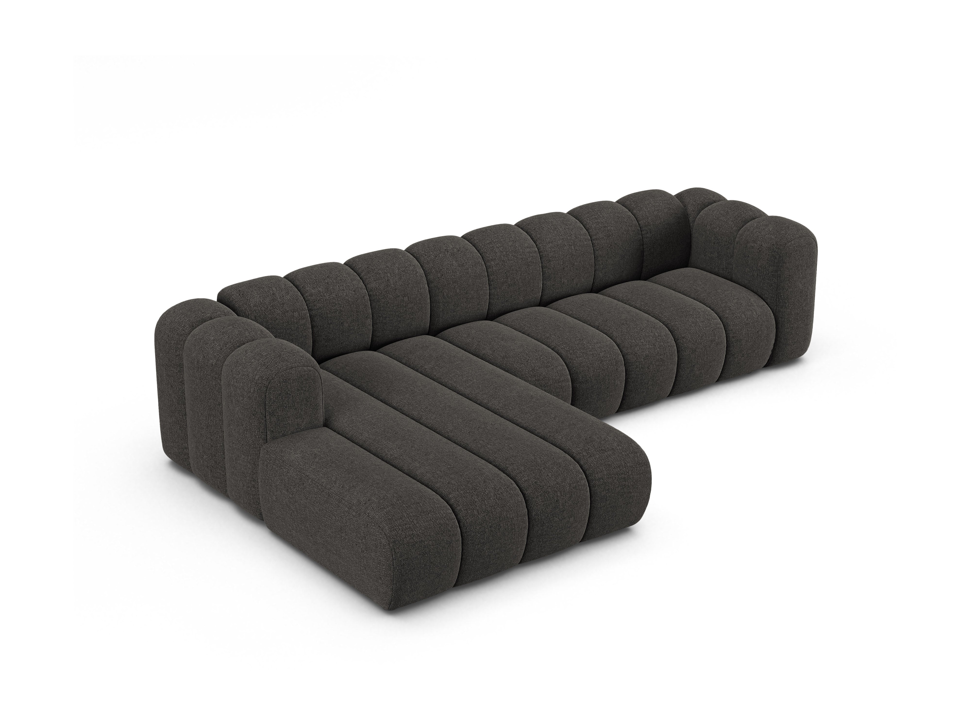 4-sitzige linke Eckcouch LUPINE graues Chenille