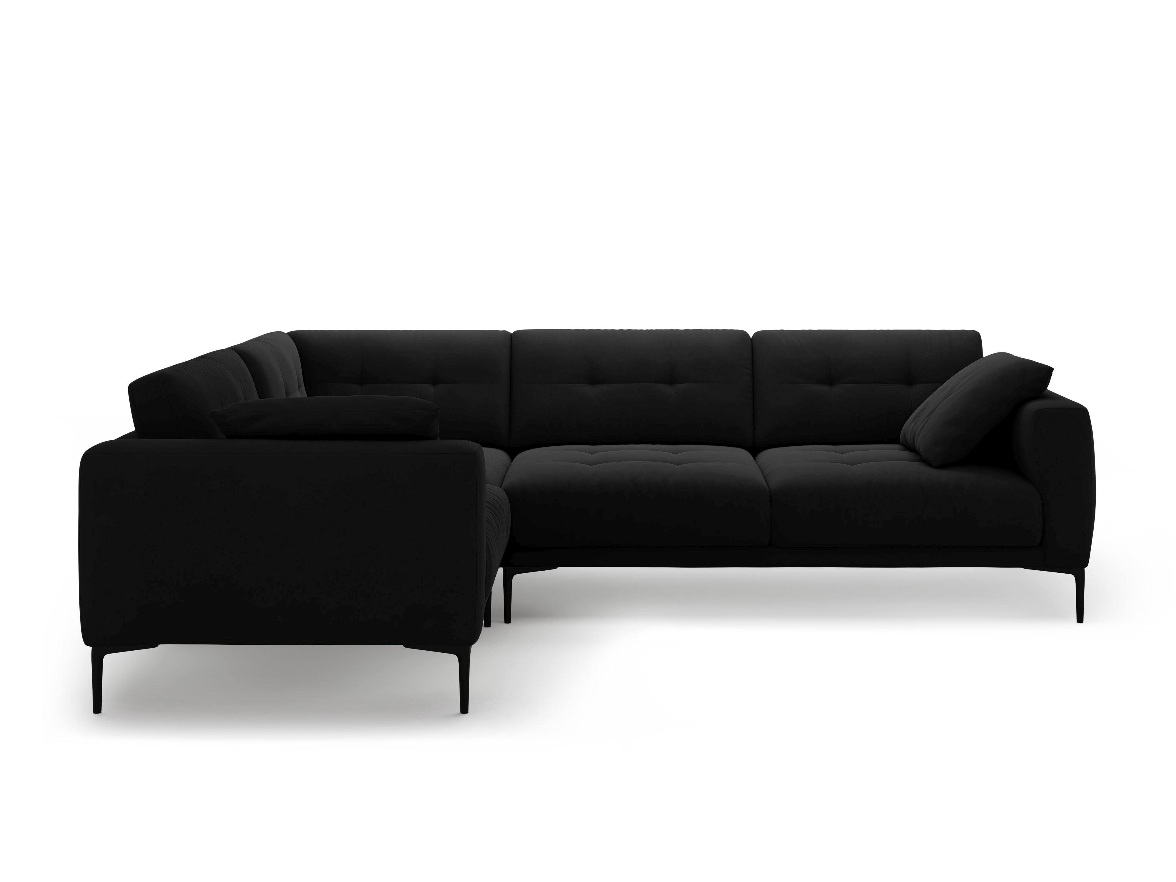 Left-facing velvet L-shaped corner sofa BEMY black