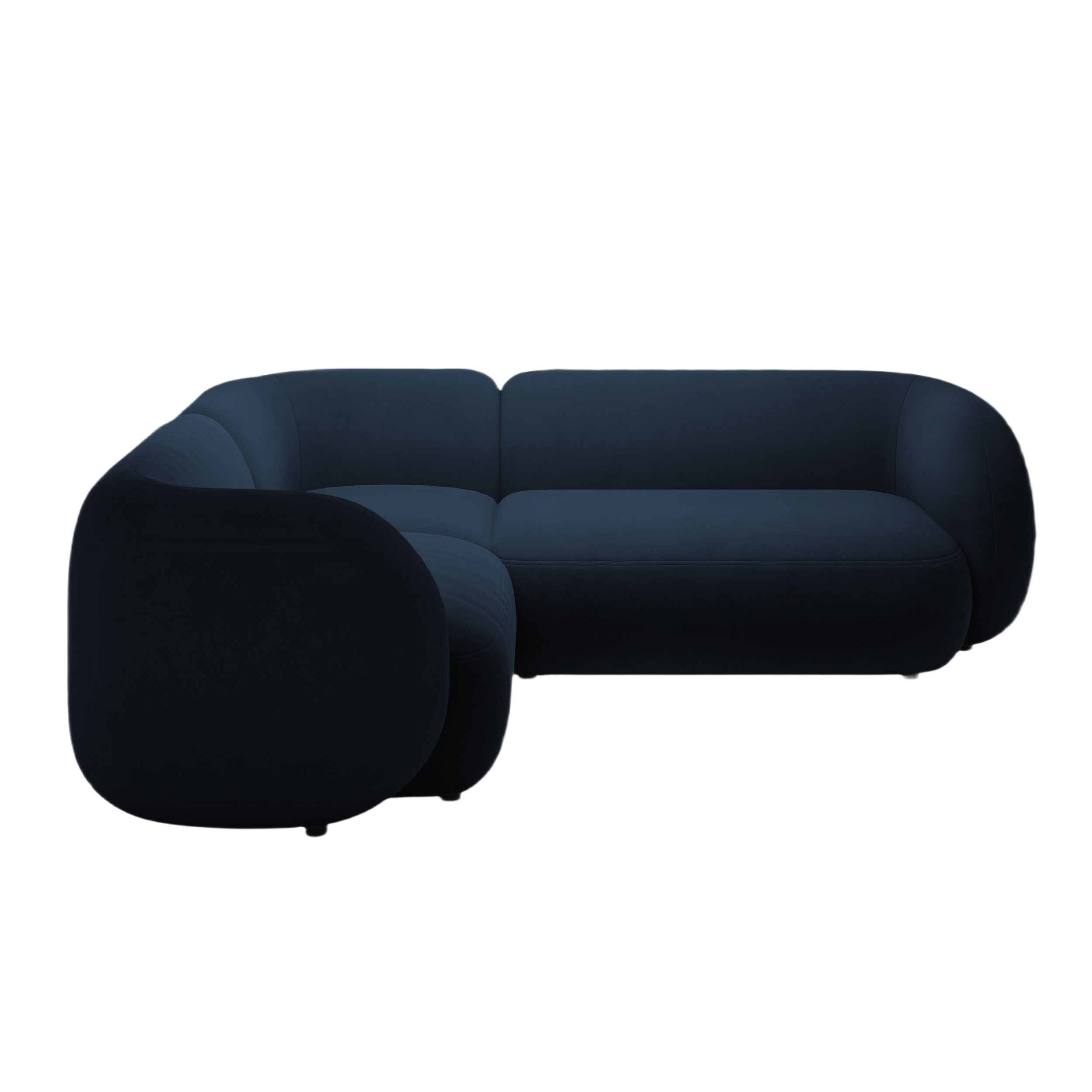 Left-facing velvet corner sofa for 4 people KATE royal blue