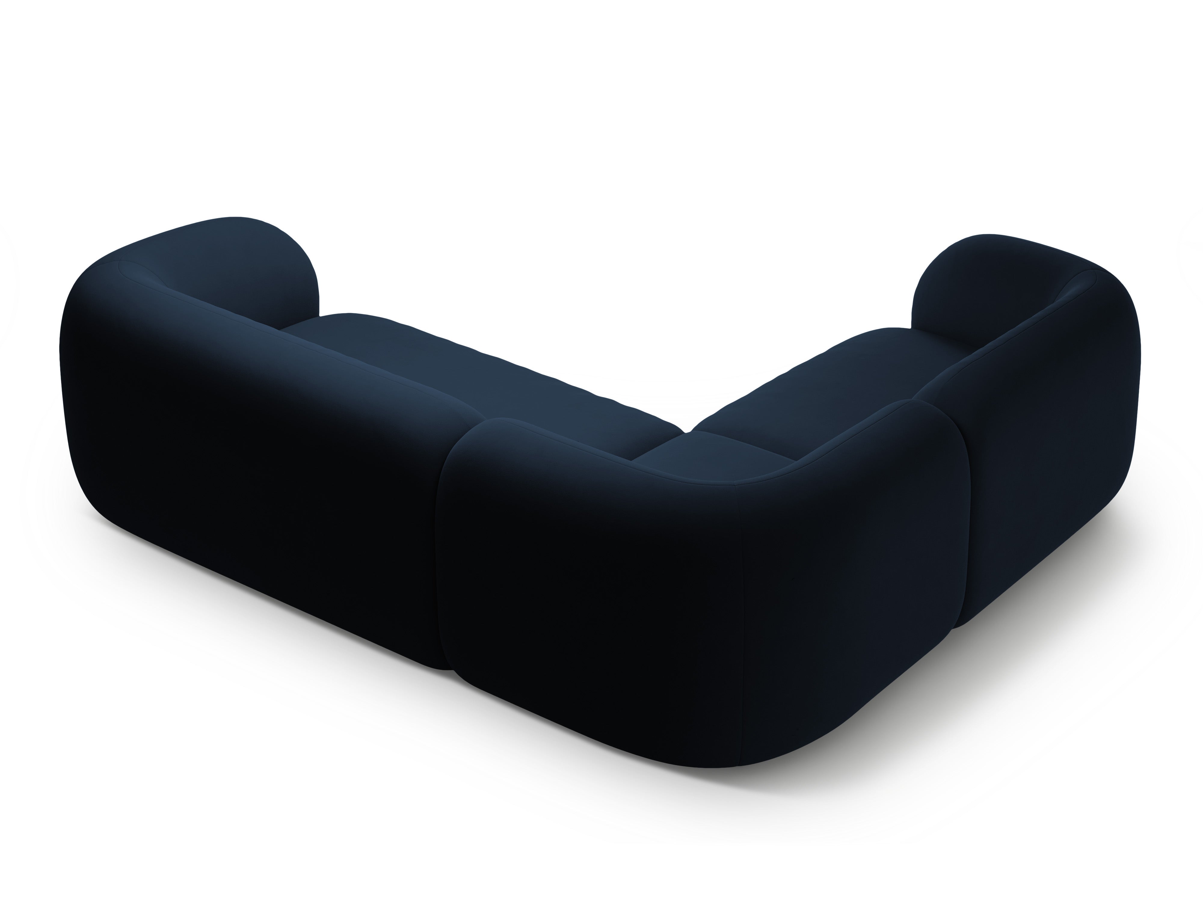 Left-facing velvet corner sofa for 4 people KATE royal blue
