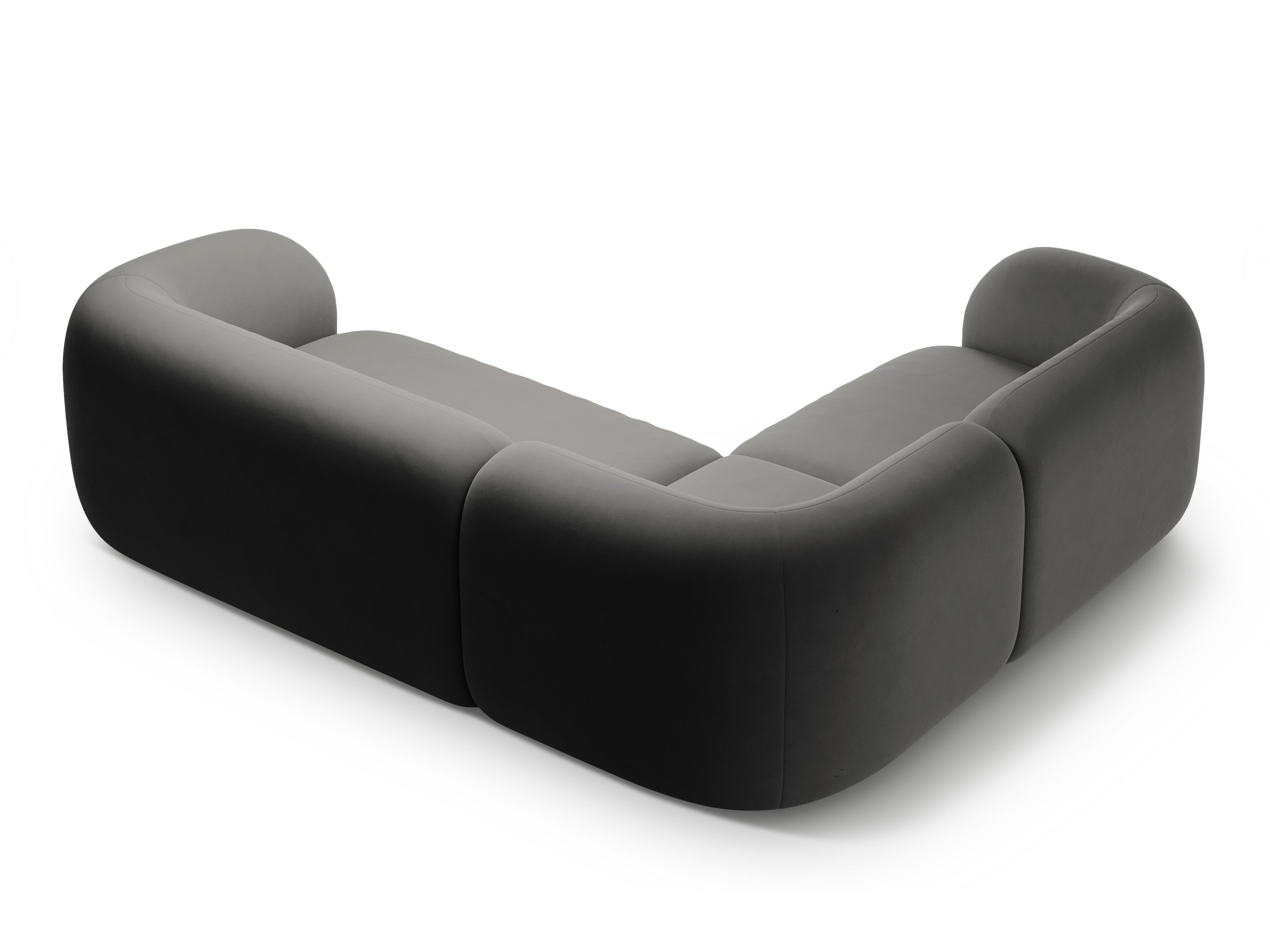 Left-facing velvet corner sofa for 4 people KATE dark gray
