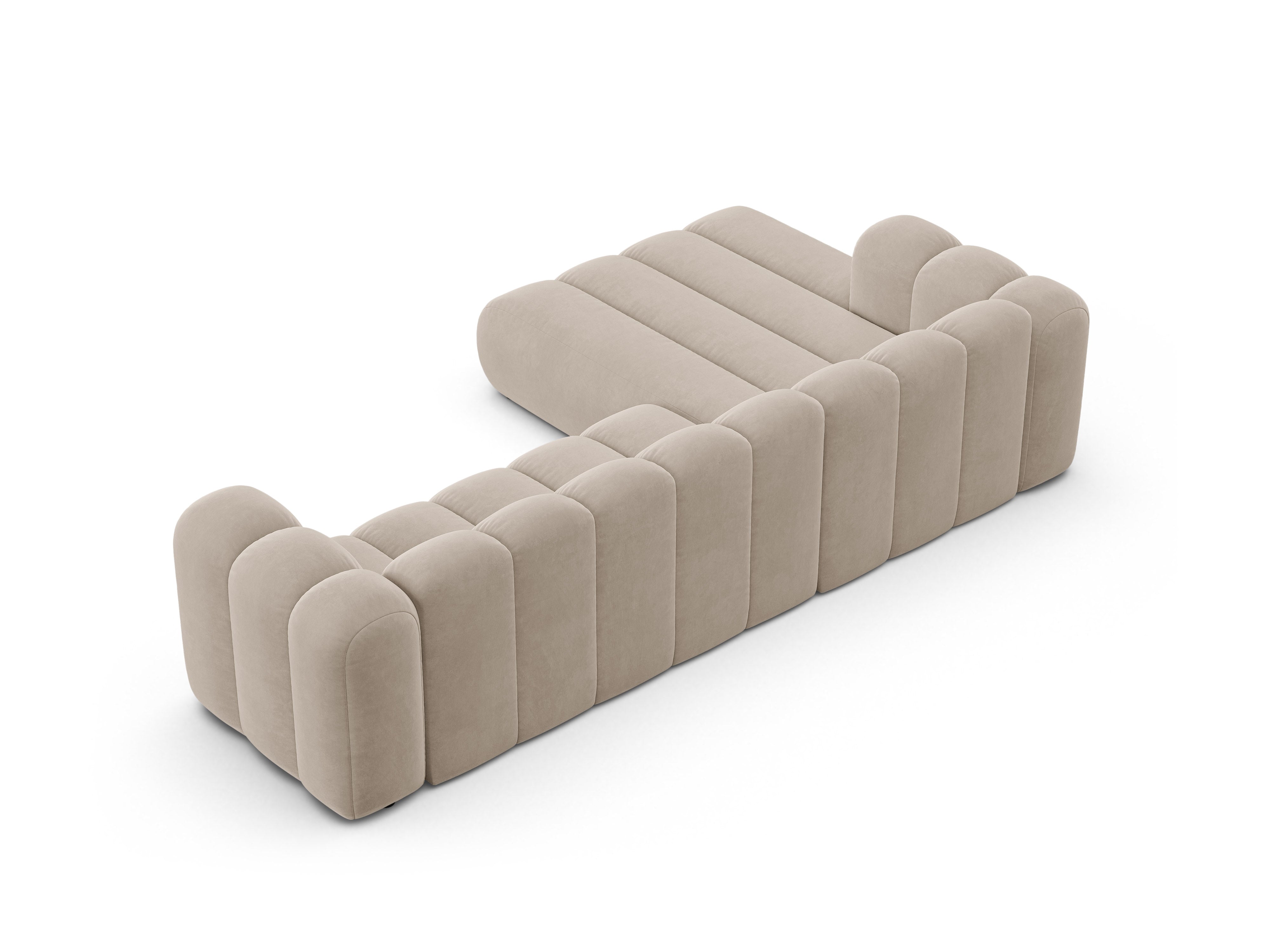Samt-Ecksofa für 4 Personen links LUPINE beige
