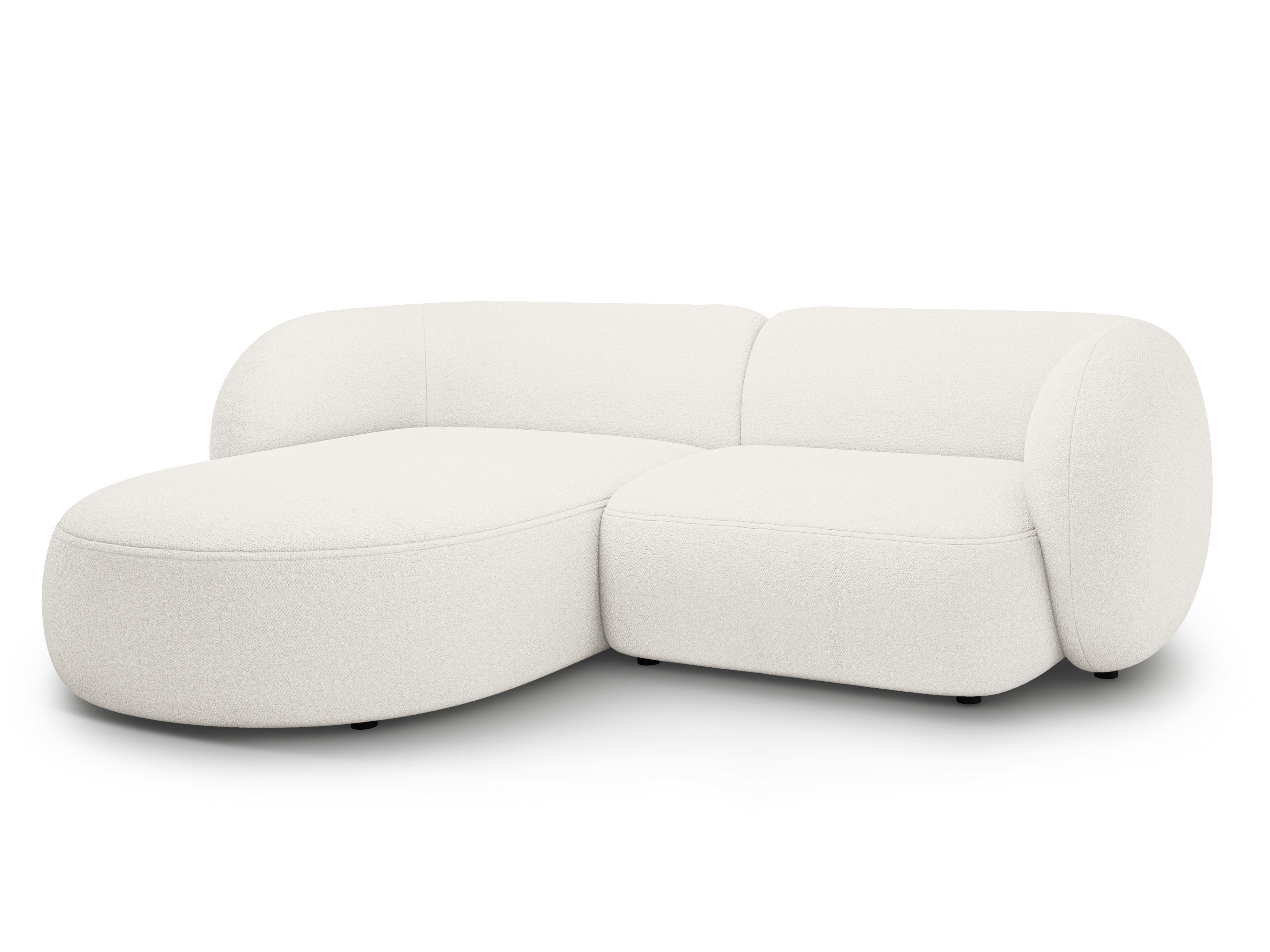 Left-sided 2-seater Corner Sofa KATE white boucle