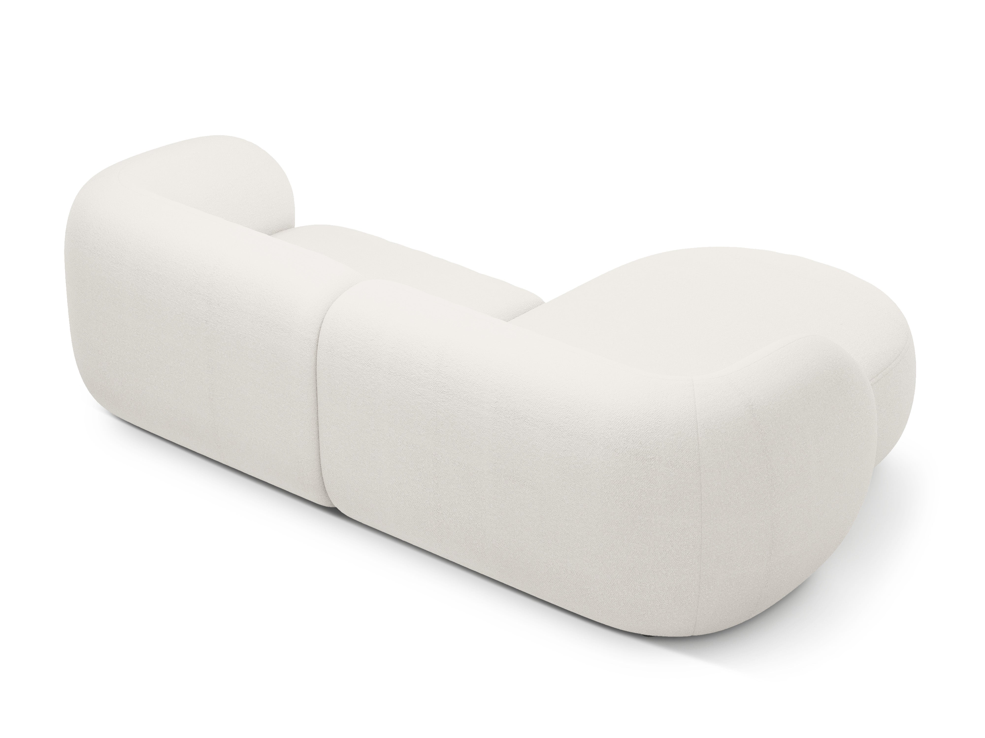 Left-sided 2-seater Corner Sofa KATE white boucle