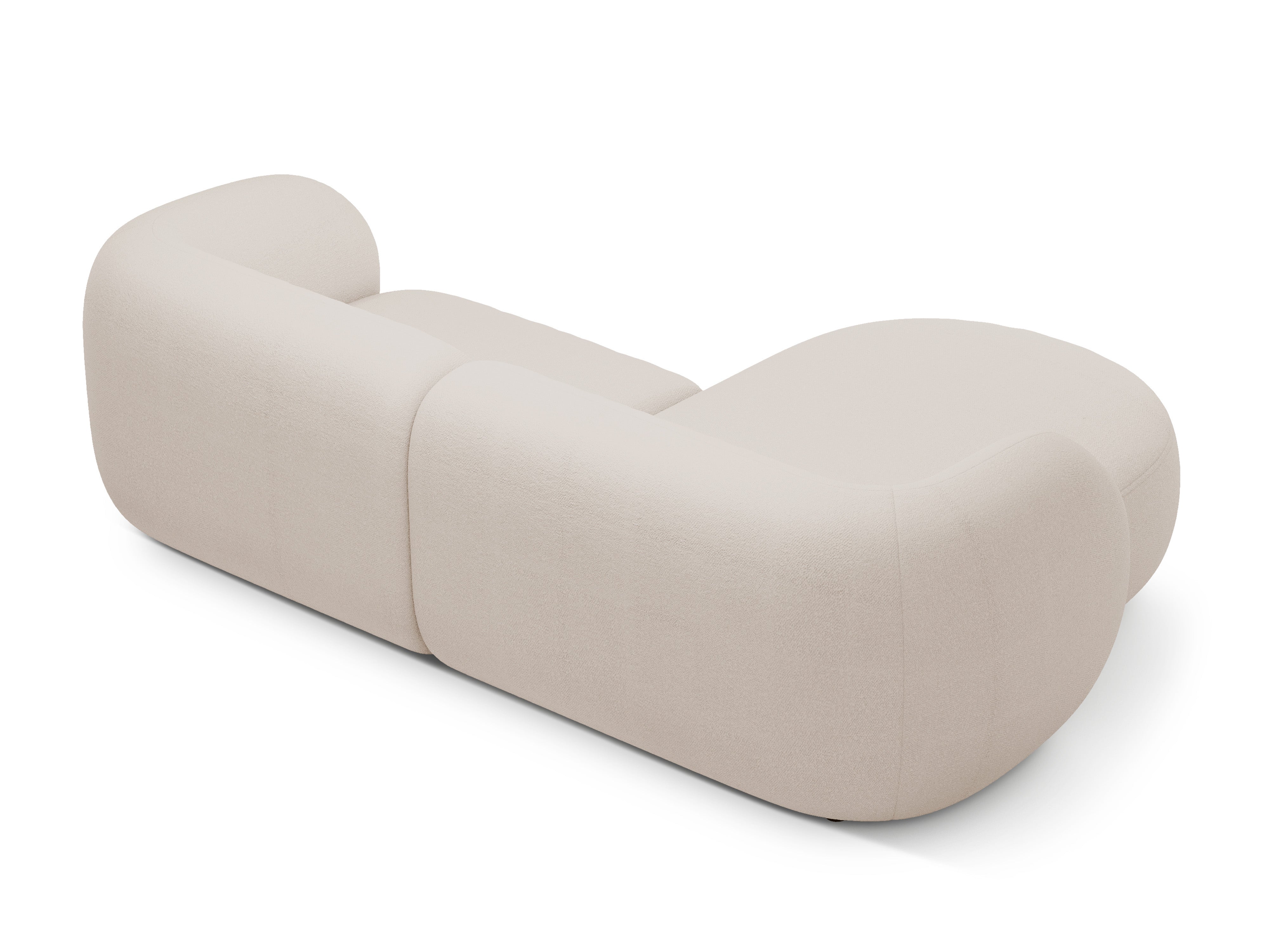 Left-sided 2-seater sofa KATE beige boucle