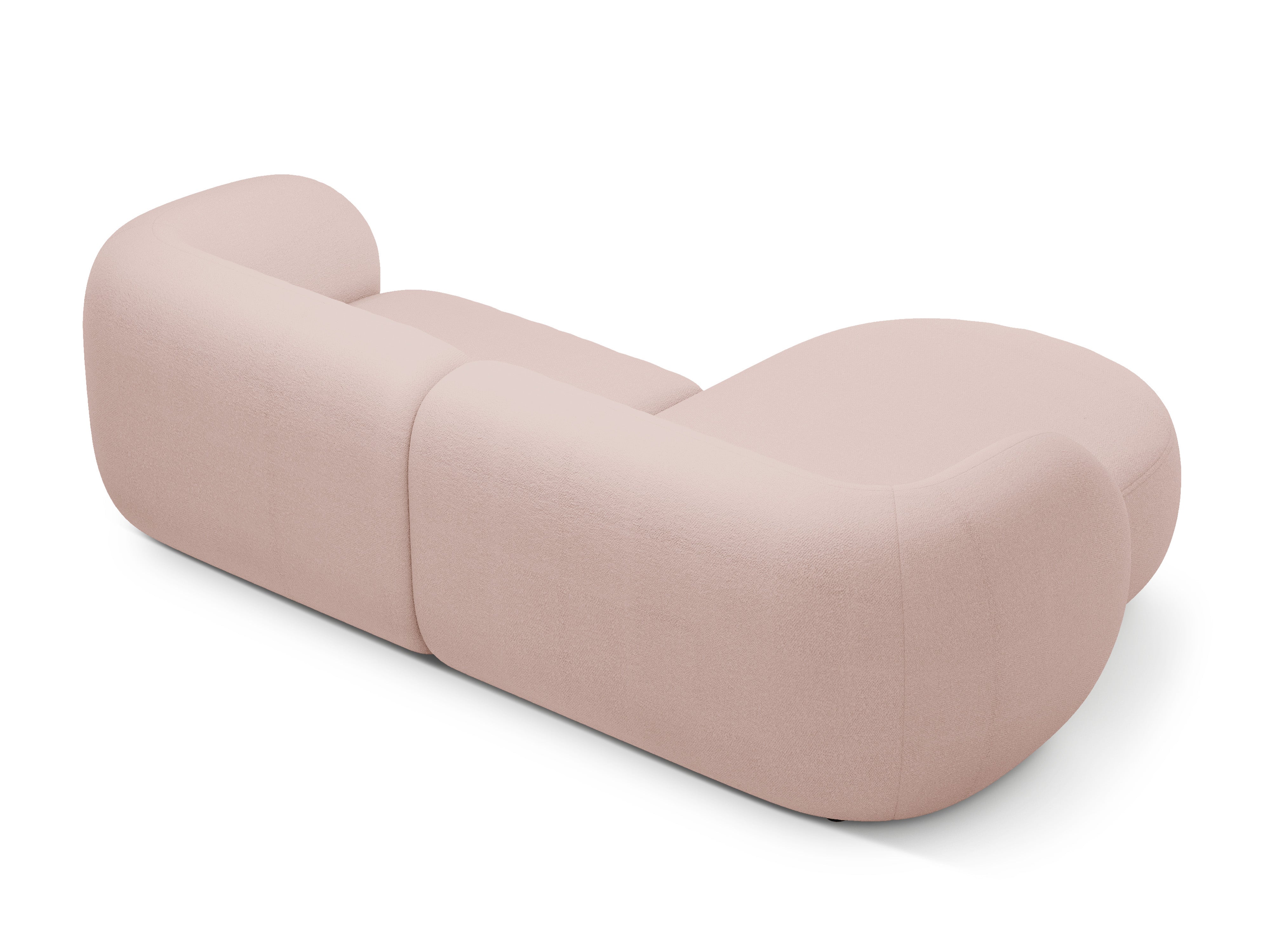 Linksseitige 2-sitzige Eckcouch KATE in rosa Boucle