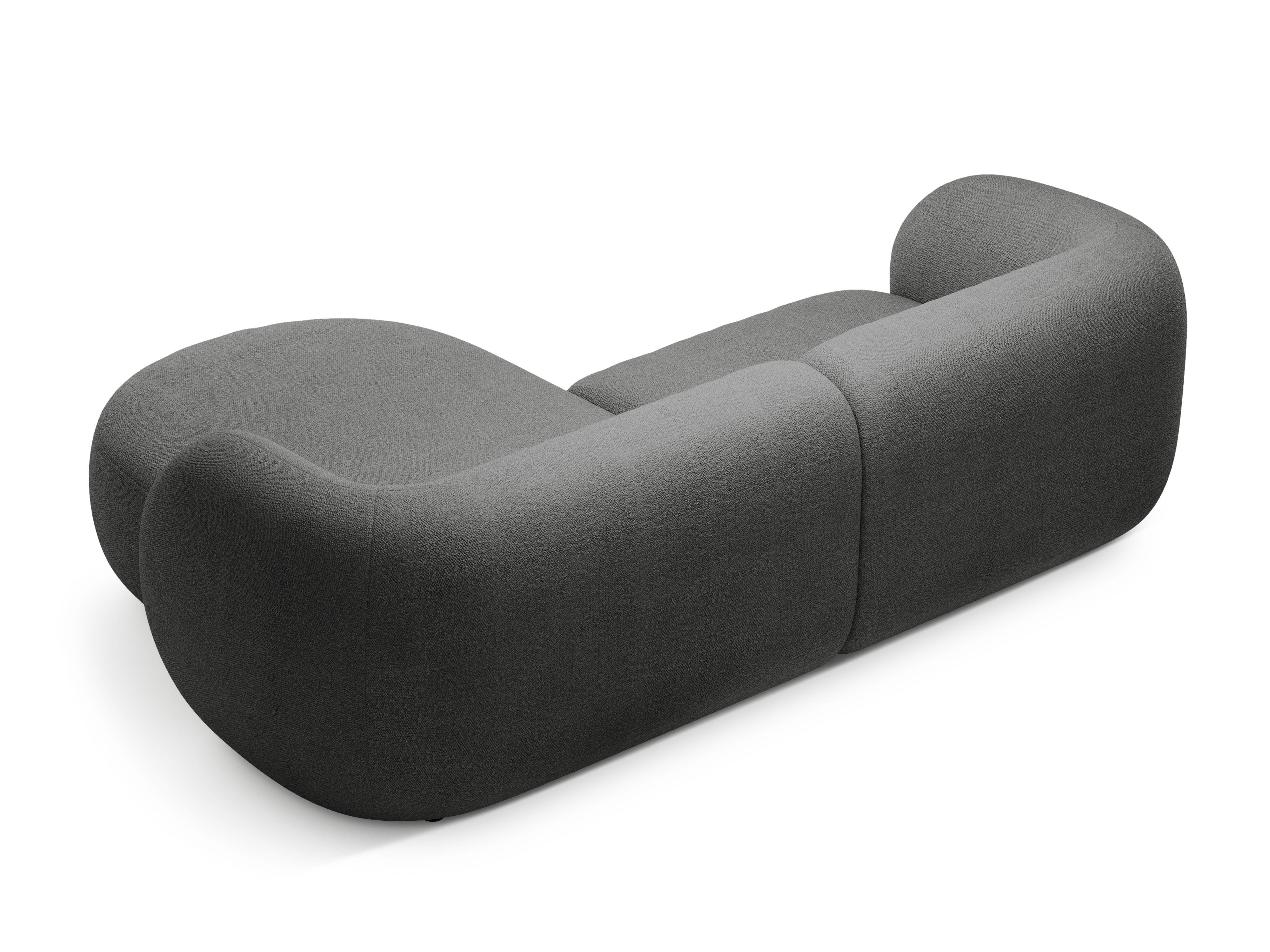 Right-facing 2-seater sofa KATE dark gray boucle