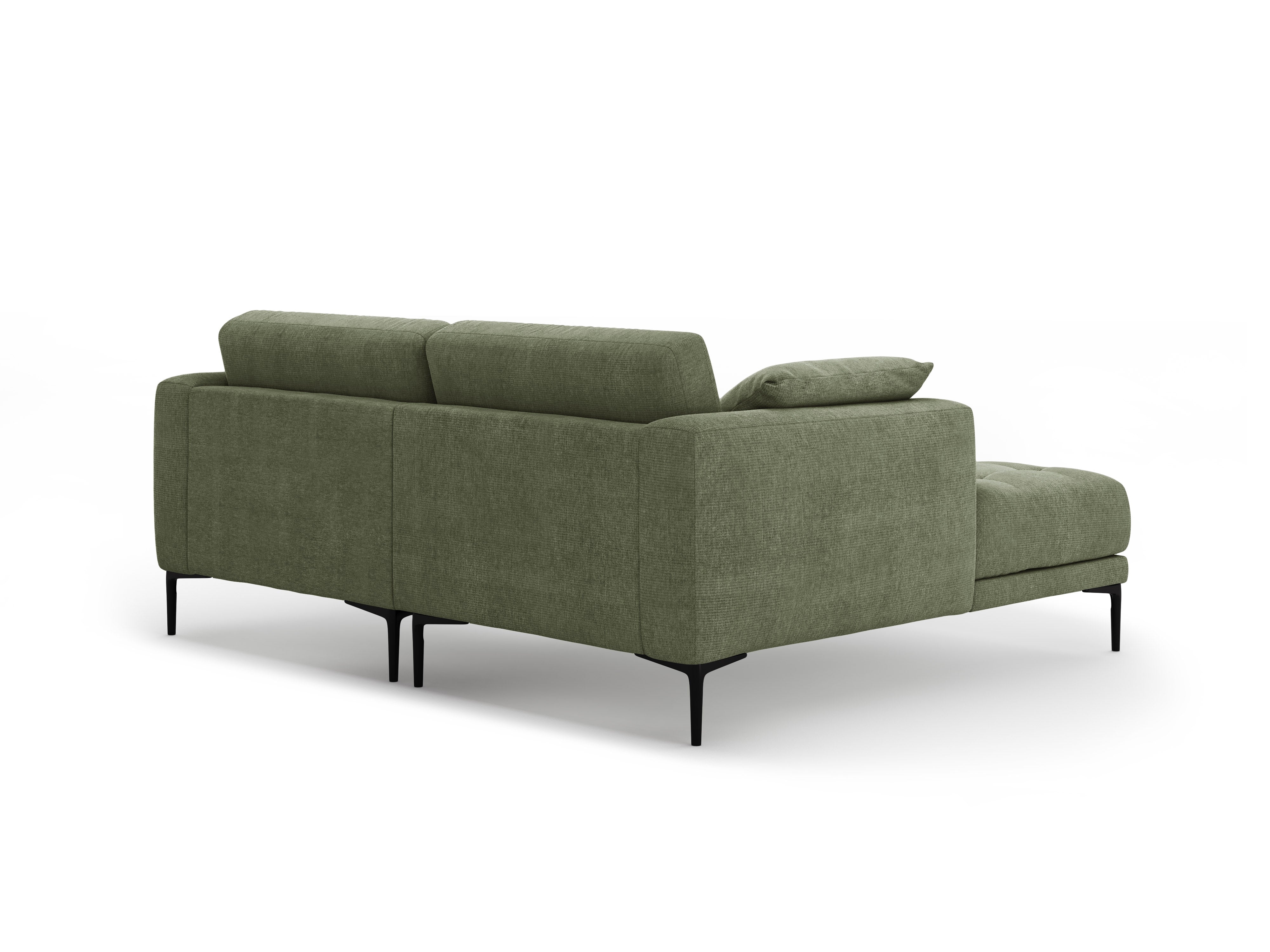 Left-facing corner sofa BEMY olive chenille