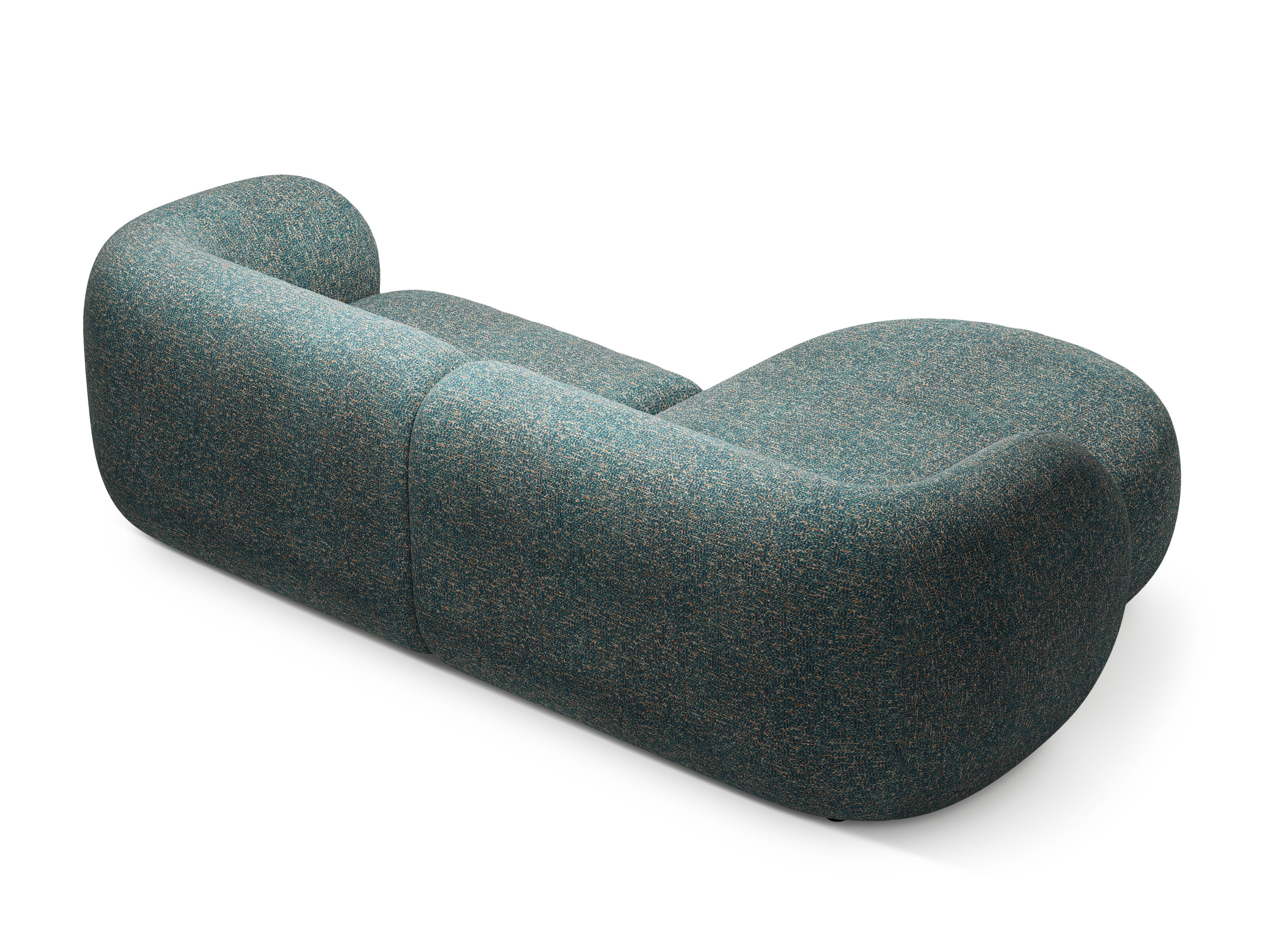 Linksseitiges 2-Sitzer-Sofa KATE in blauer Melange