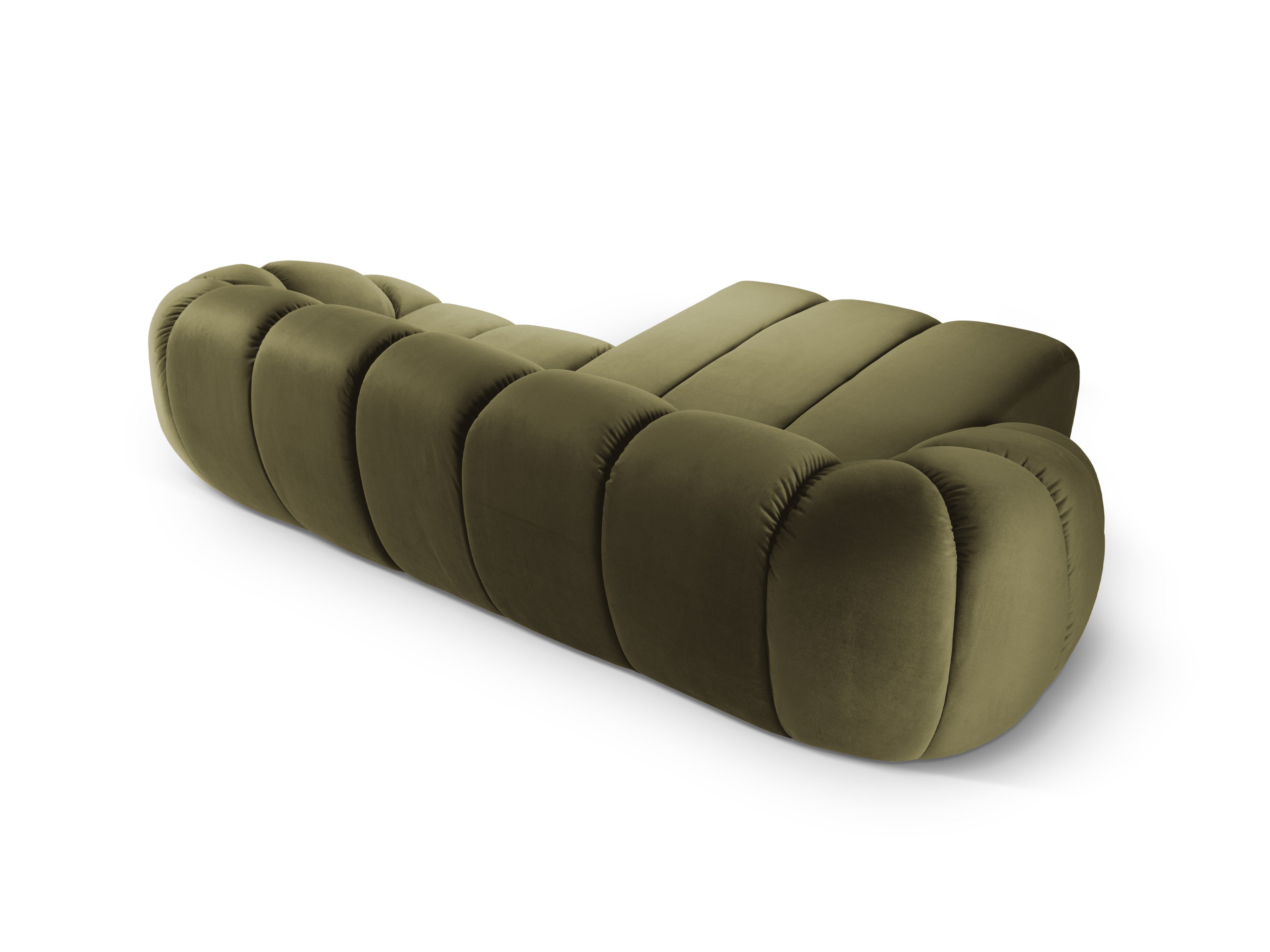Velvet corner sofa for three people, left-sided, DIANA, green
