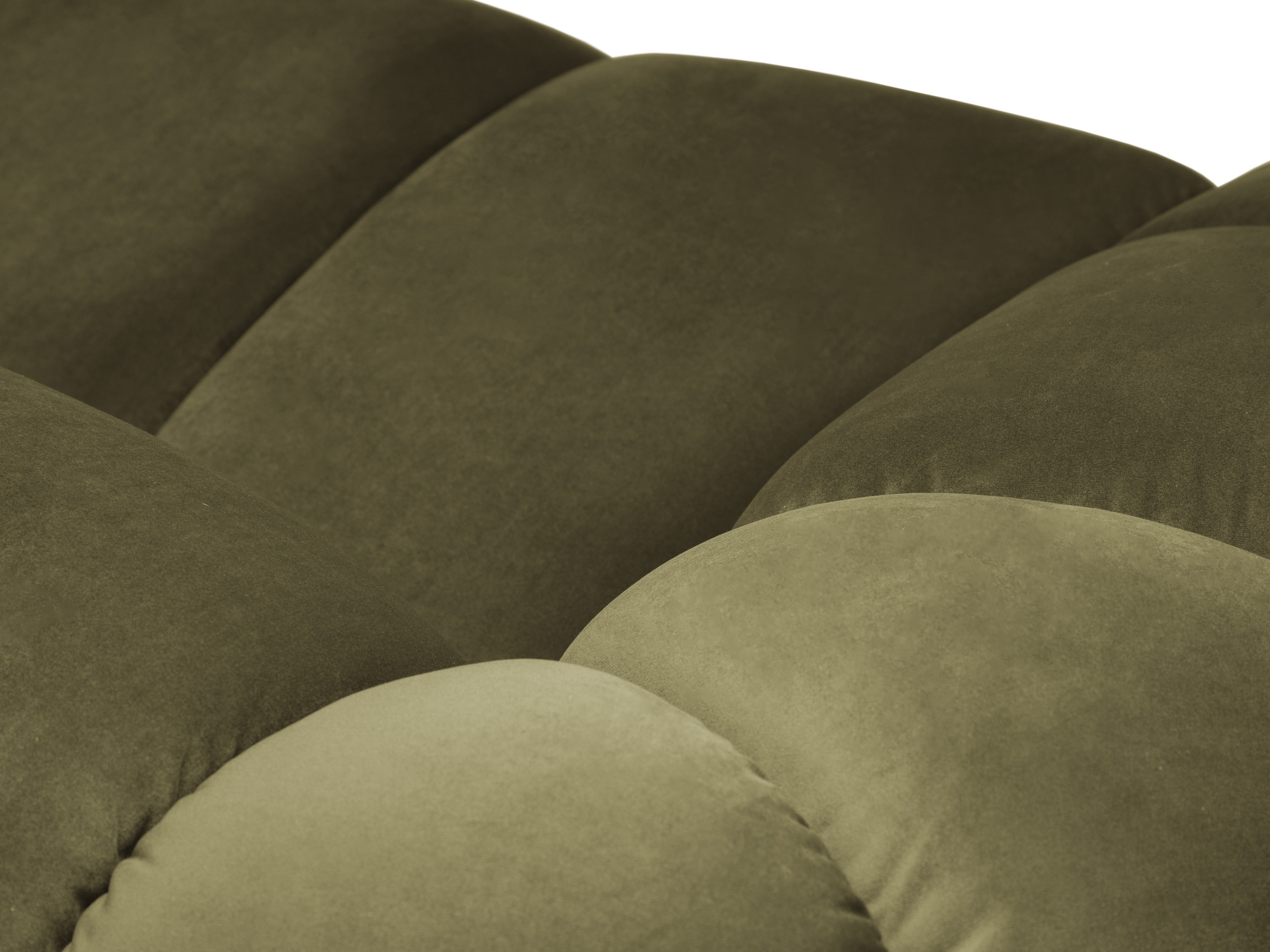 Velvet corner sofa for three people, left-sided, DIANA, green