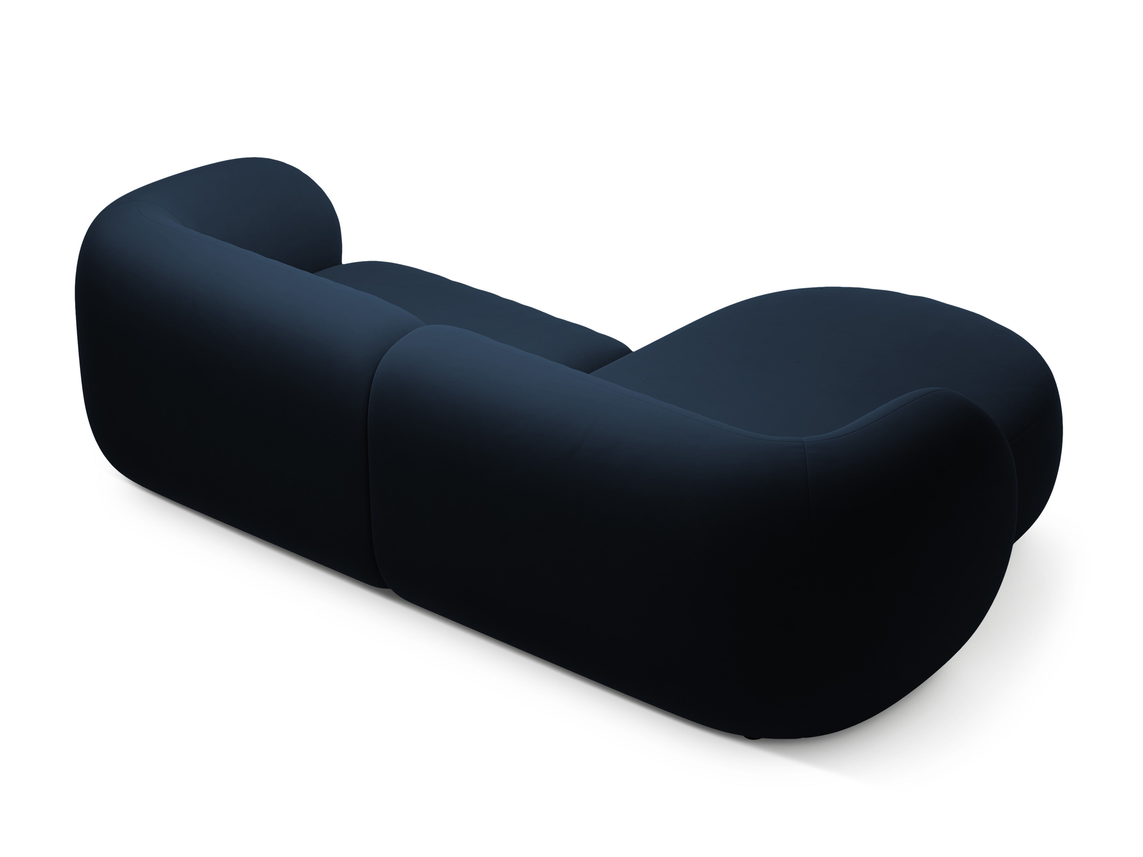 Samt-Ecksofa linksseitig 2-sitzig KATE königsblau