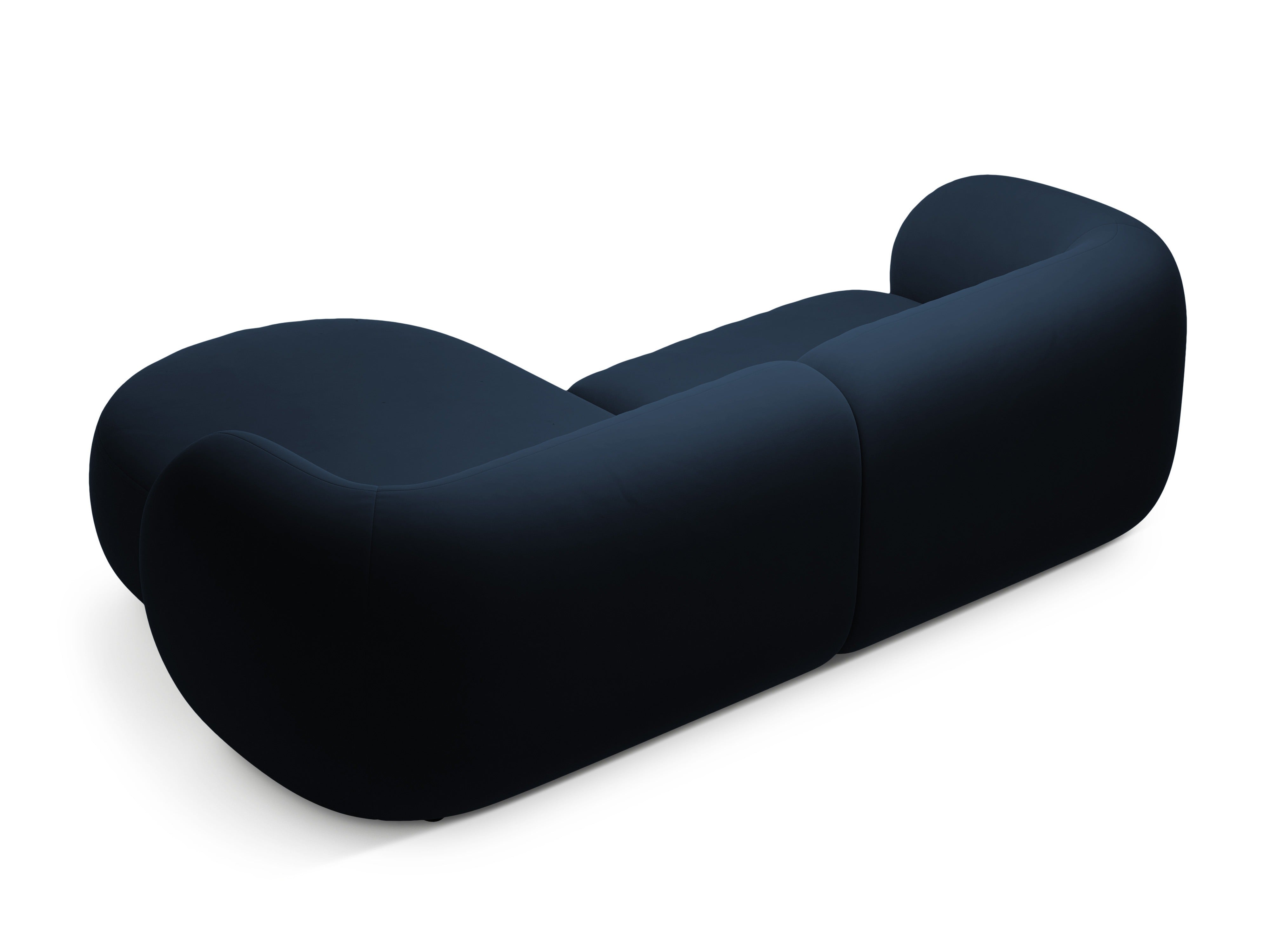 Right-facing velvet corner sofa for 2 people KATE royal blue