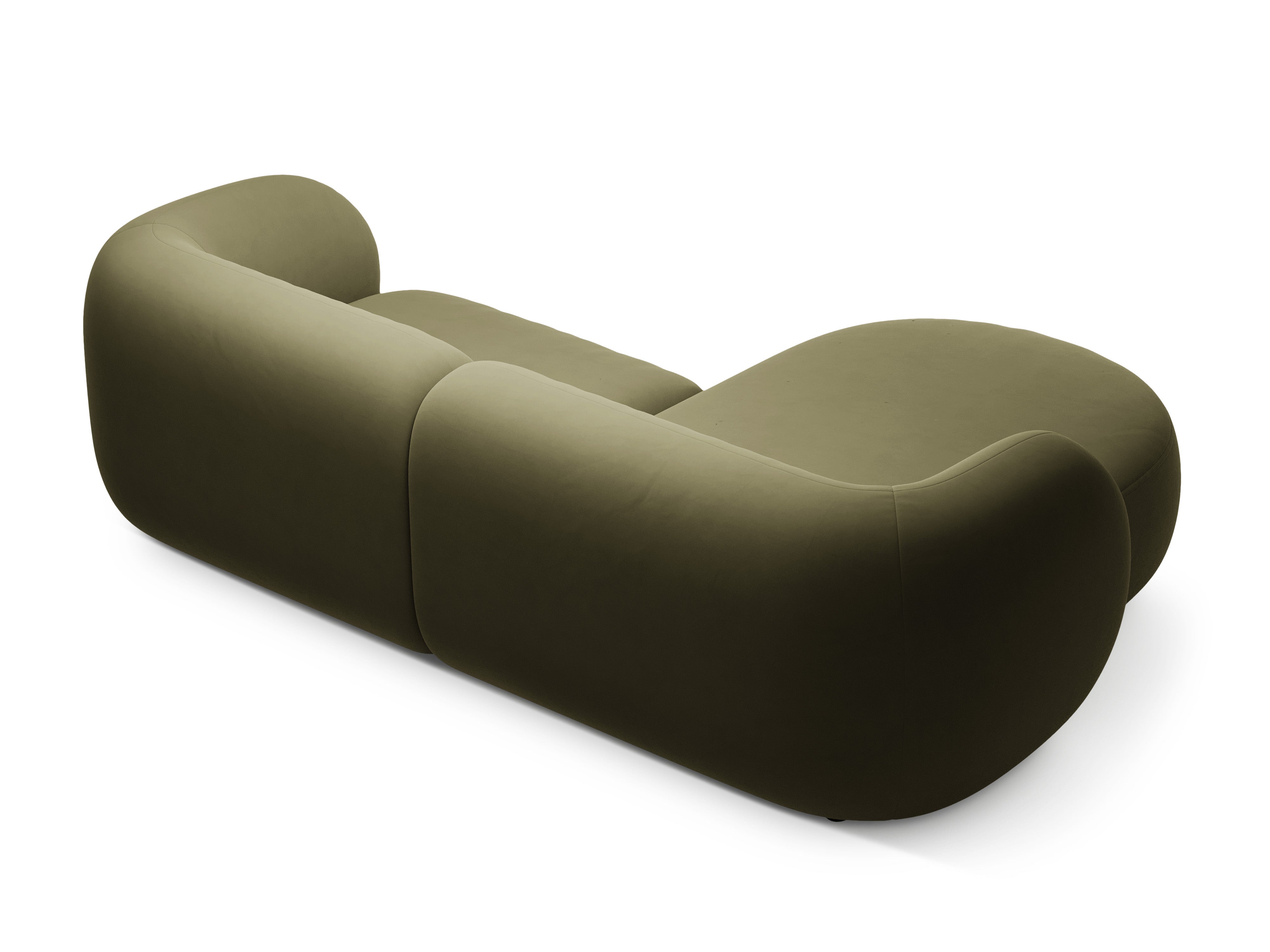 Samt-Ecksofa linksseitig 2-sitzig KATE grün