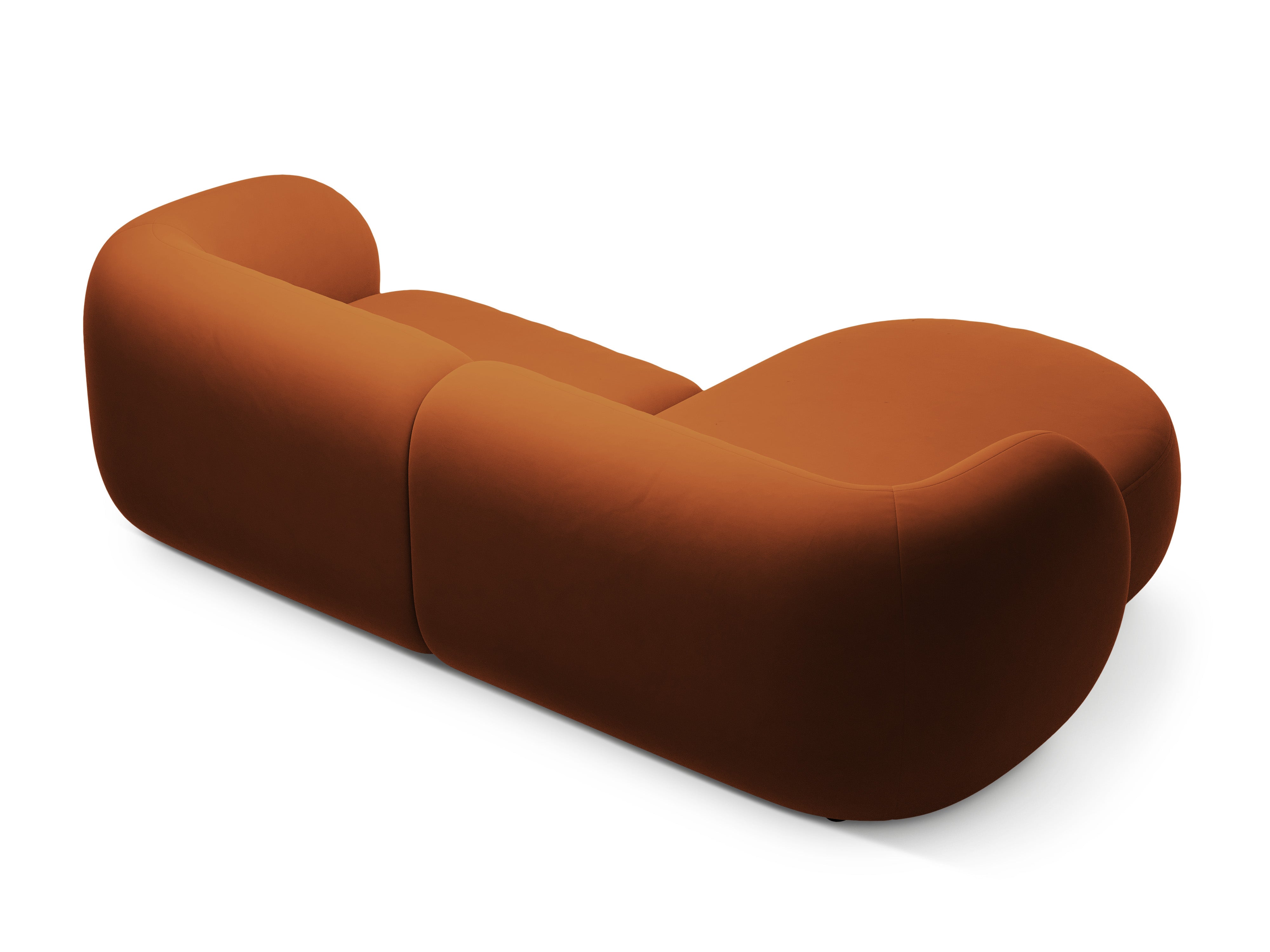 Left-facing velvet corner sofa for 2 people KATE terracotta