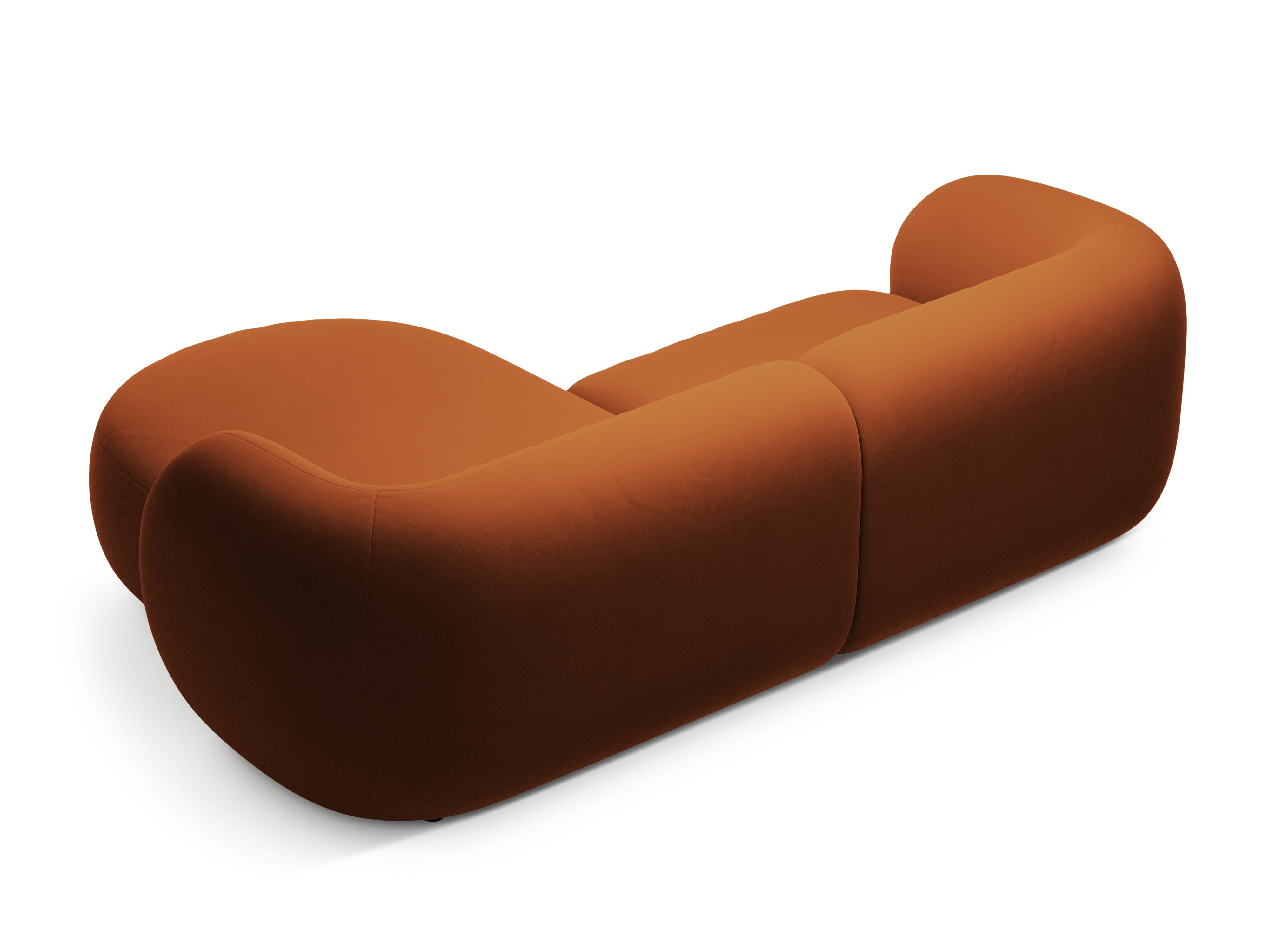 Right-facing velvet corner sofa for 2 KATE terracotta