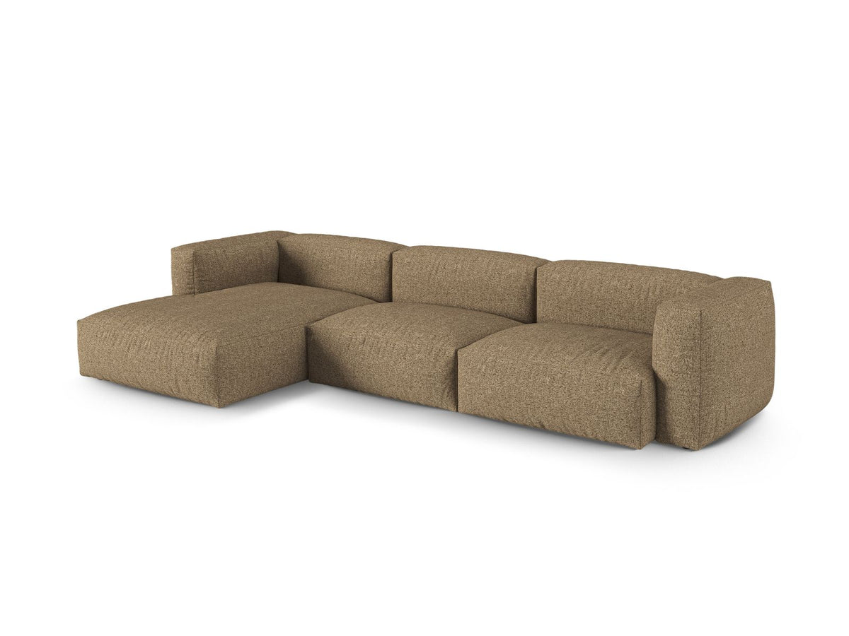 Narożnik lewostronny 3-osobowy XL MARTINA cappuccino boucle – ujęcie boczne