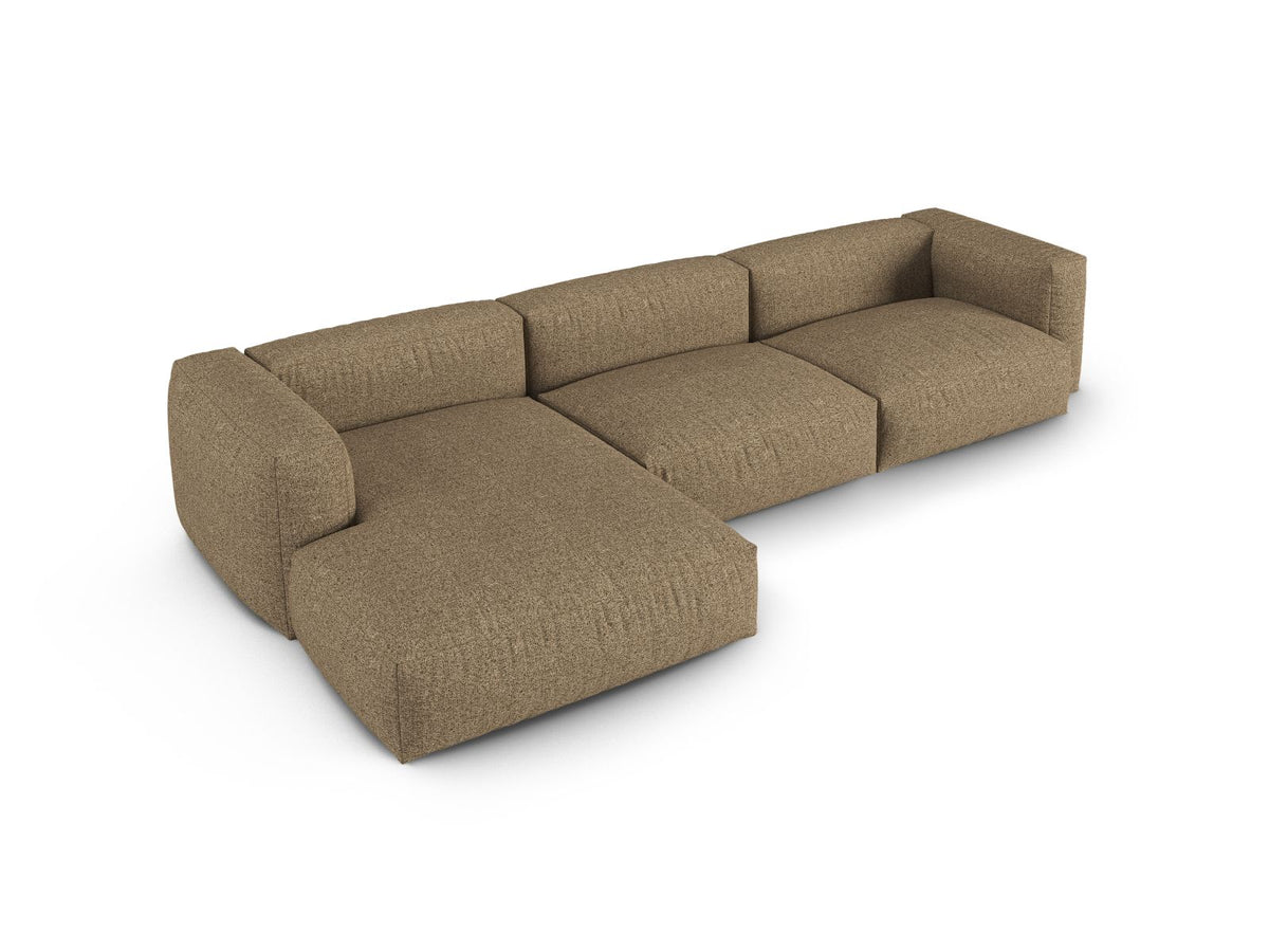 Narożnik lewostronny 3-osobowy XL MARTINA cappuccino boucle – ujęcie tylne