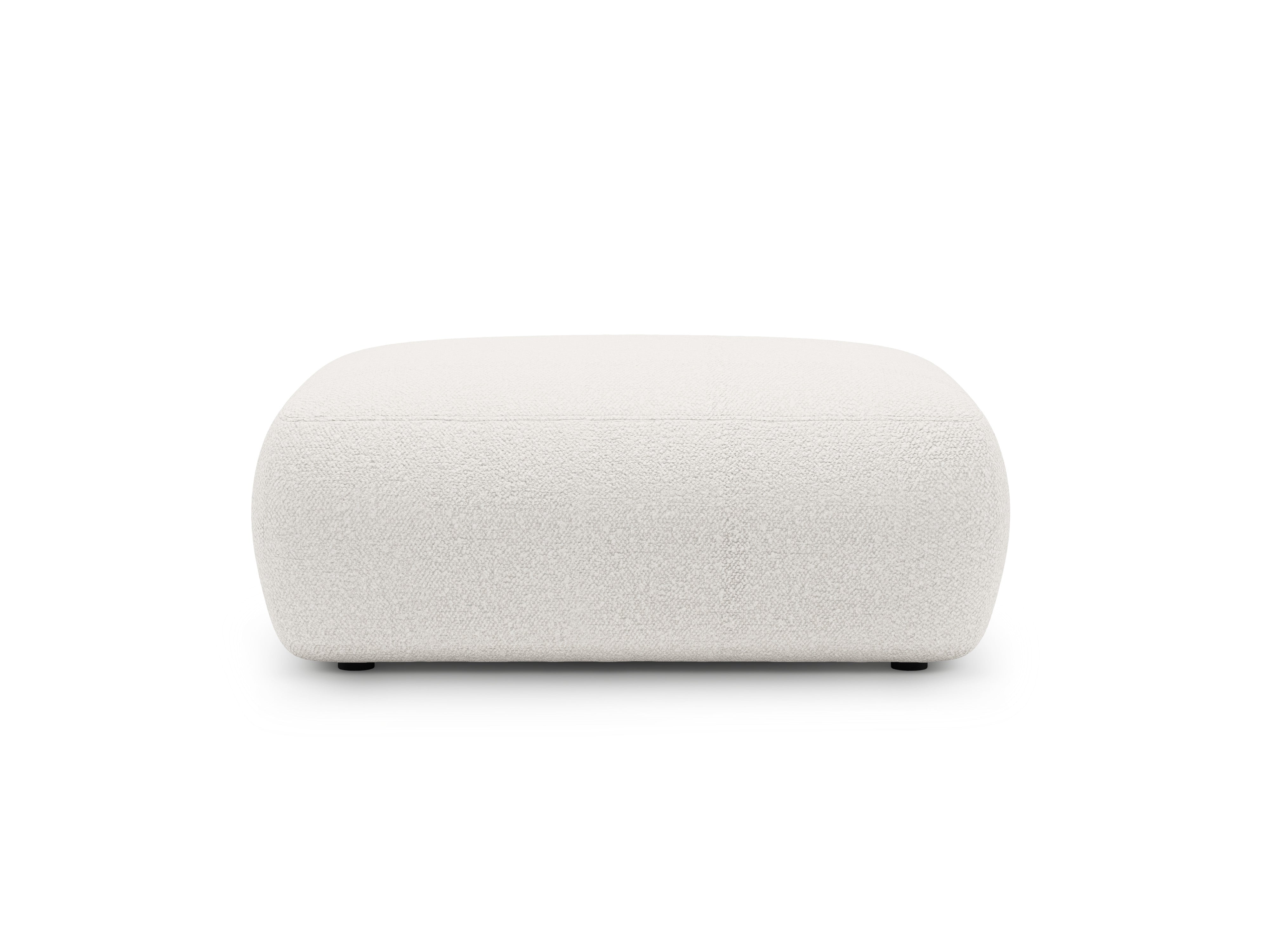 Rechteckiger Pouf KATE weiß Boucle