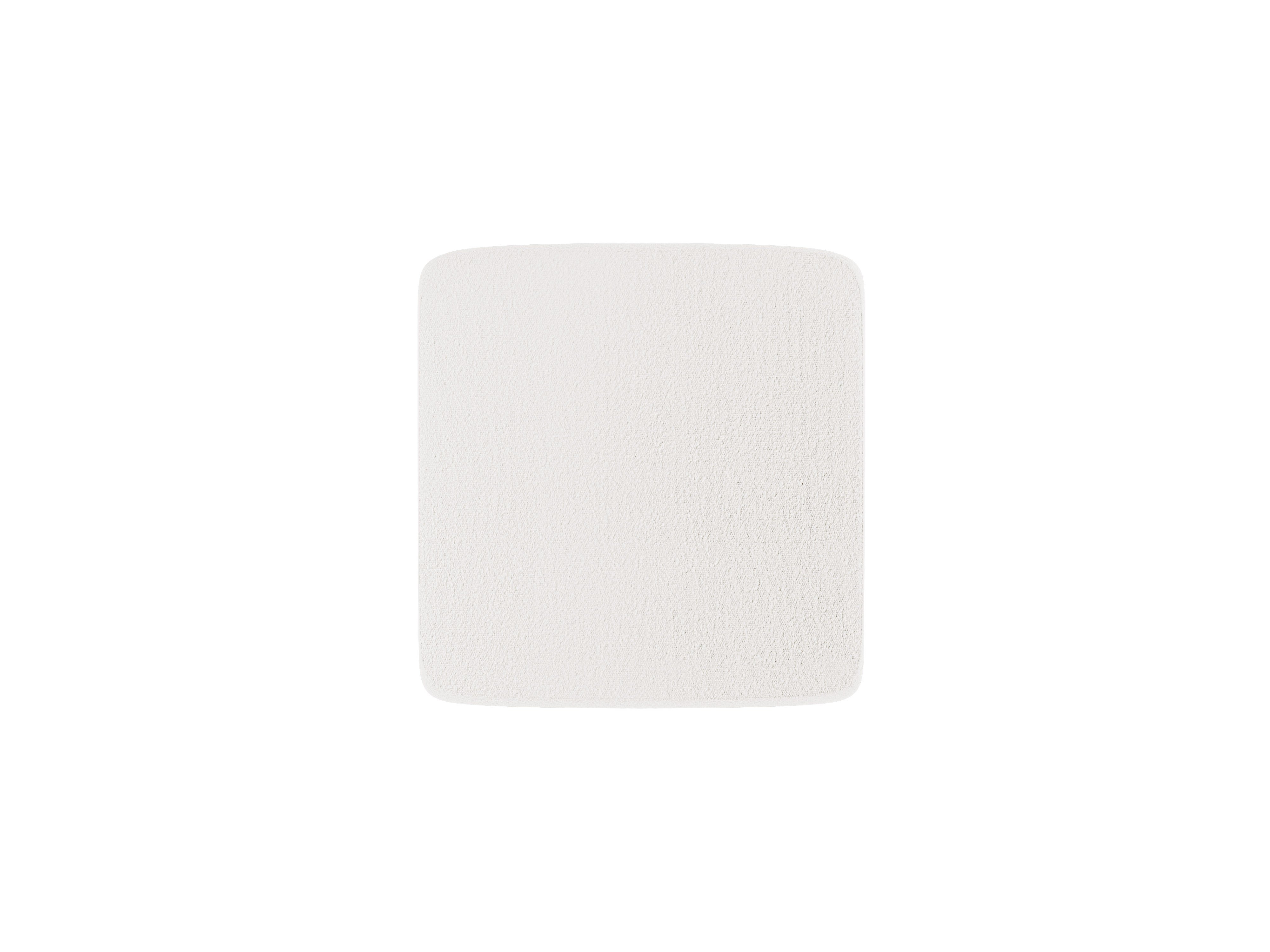 MILEY White Boucle Pouf