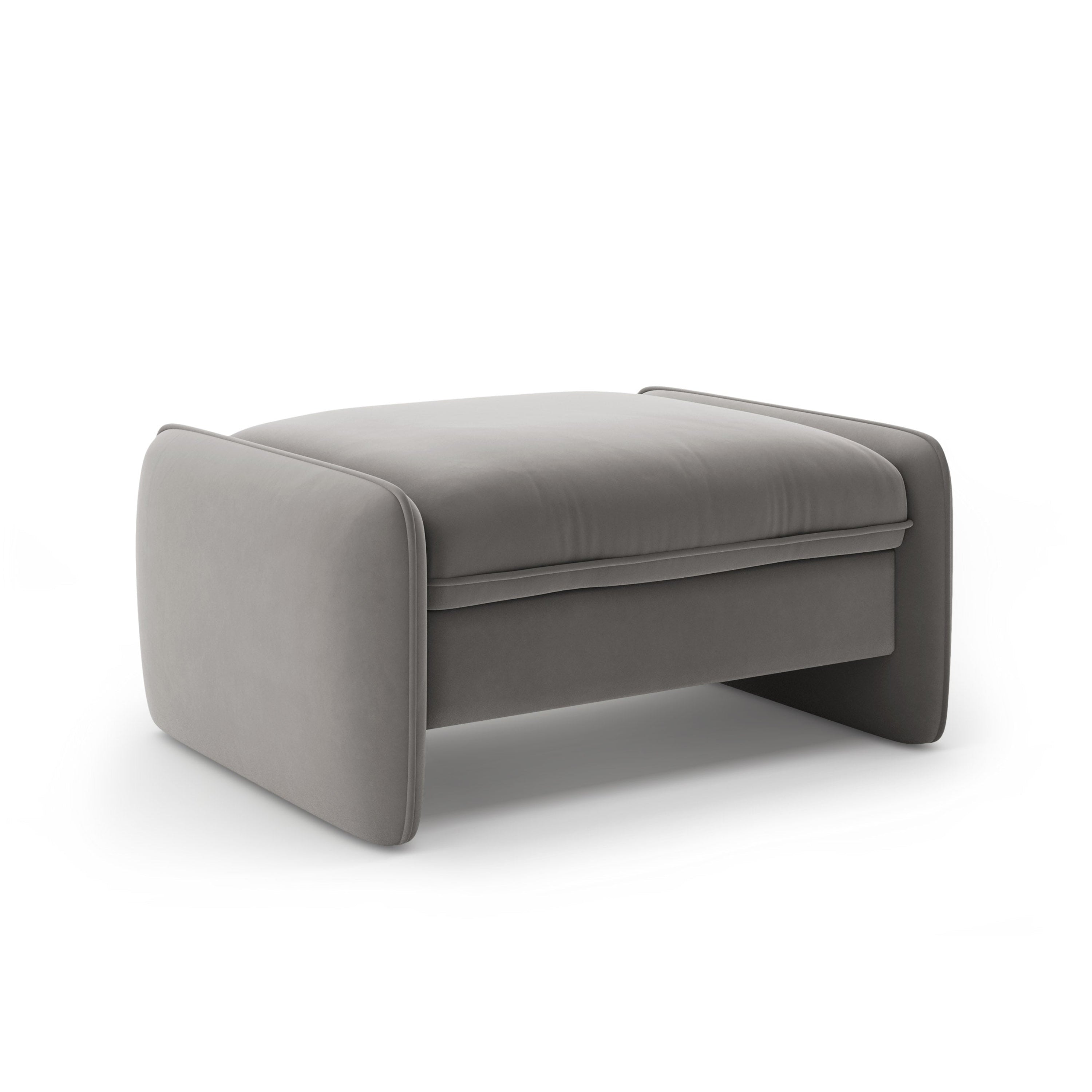 Samt-Pouf GEORGIA in Grau
