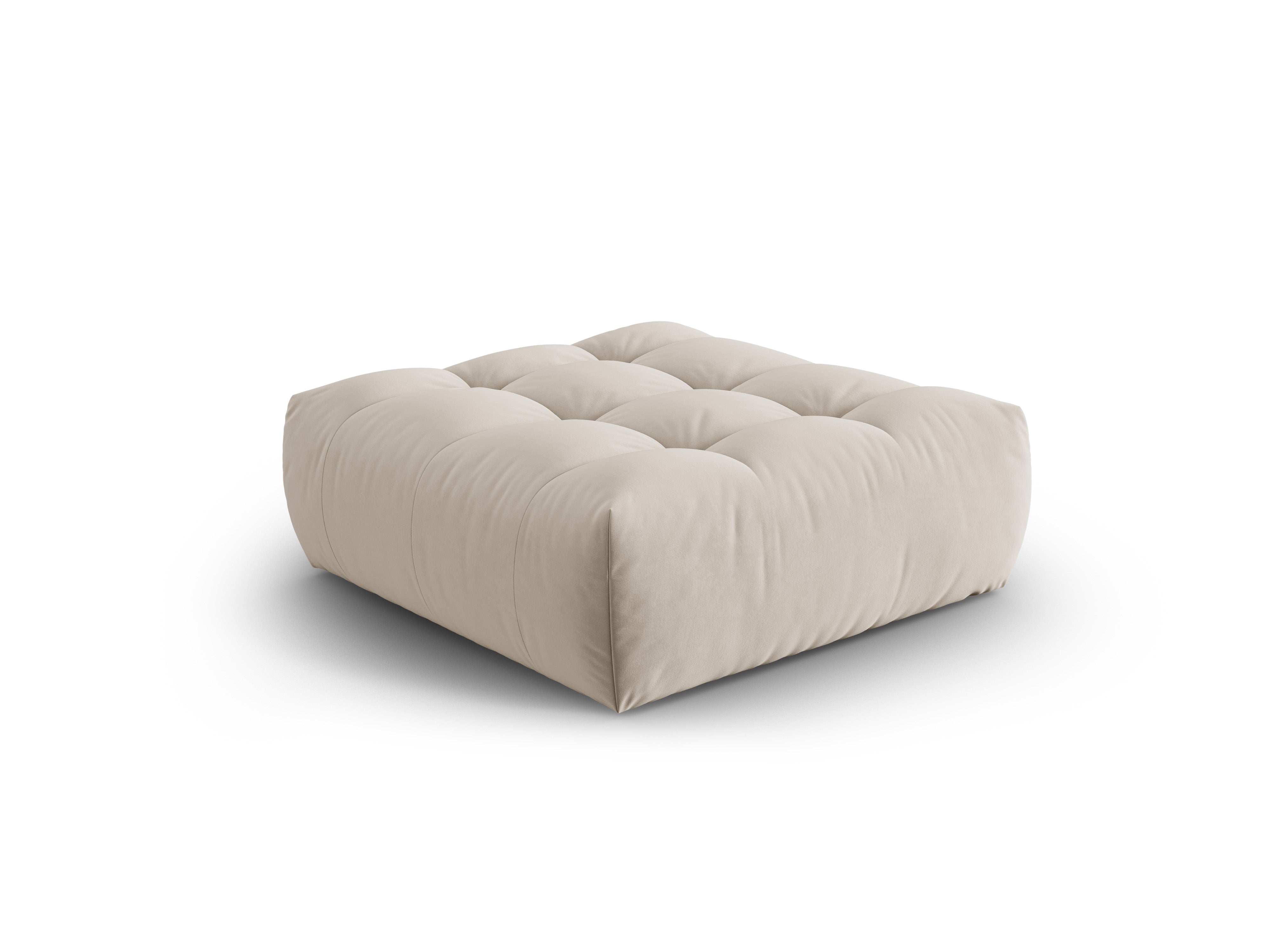 Velvet Pouf BLOOM ecru