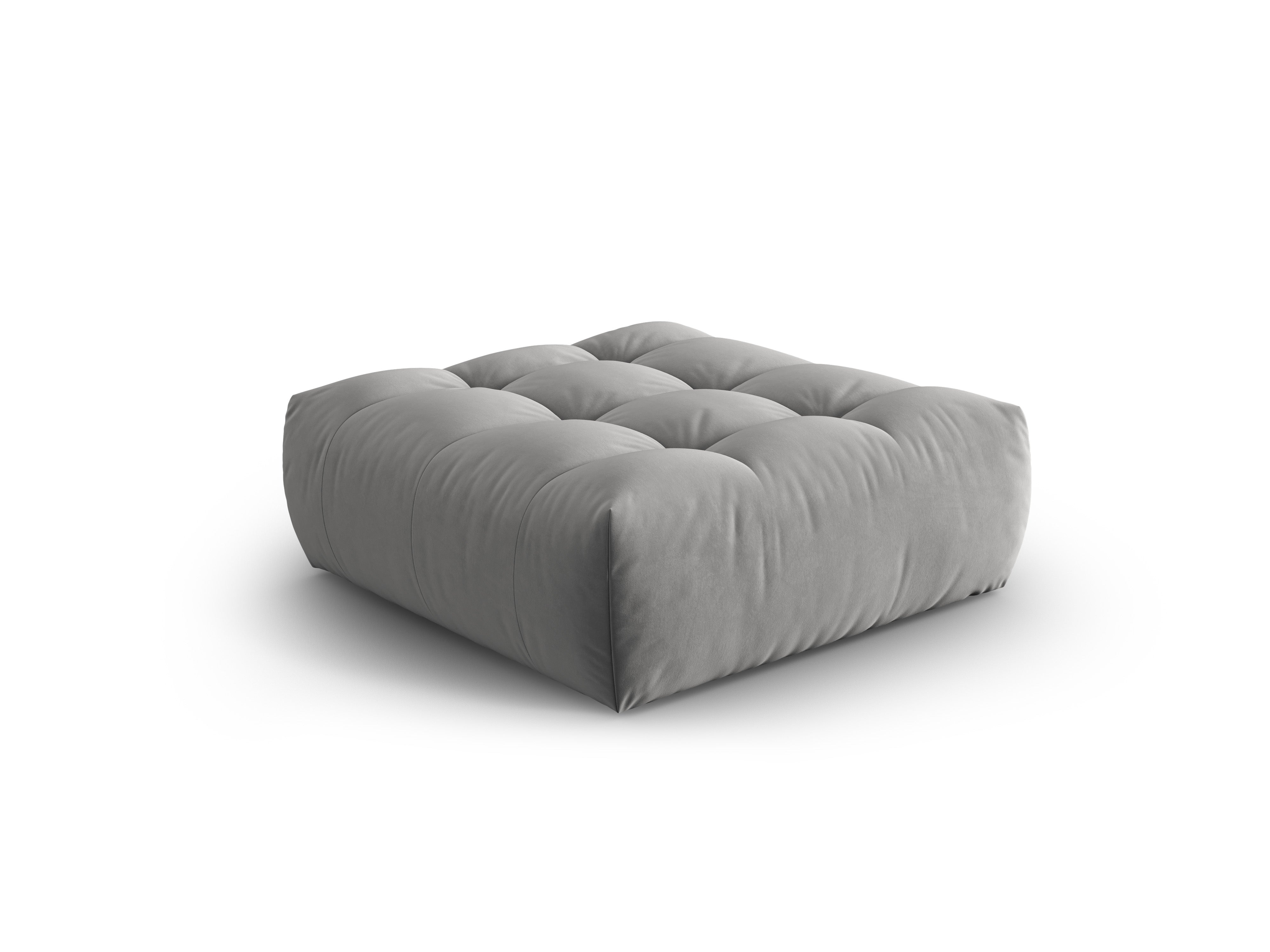 Gray Velvet Pouf BLOOM