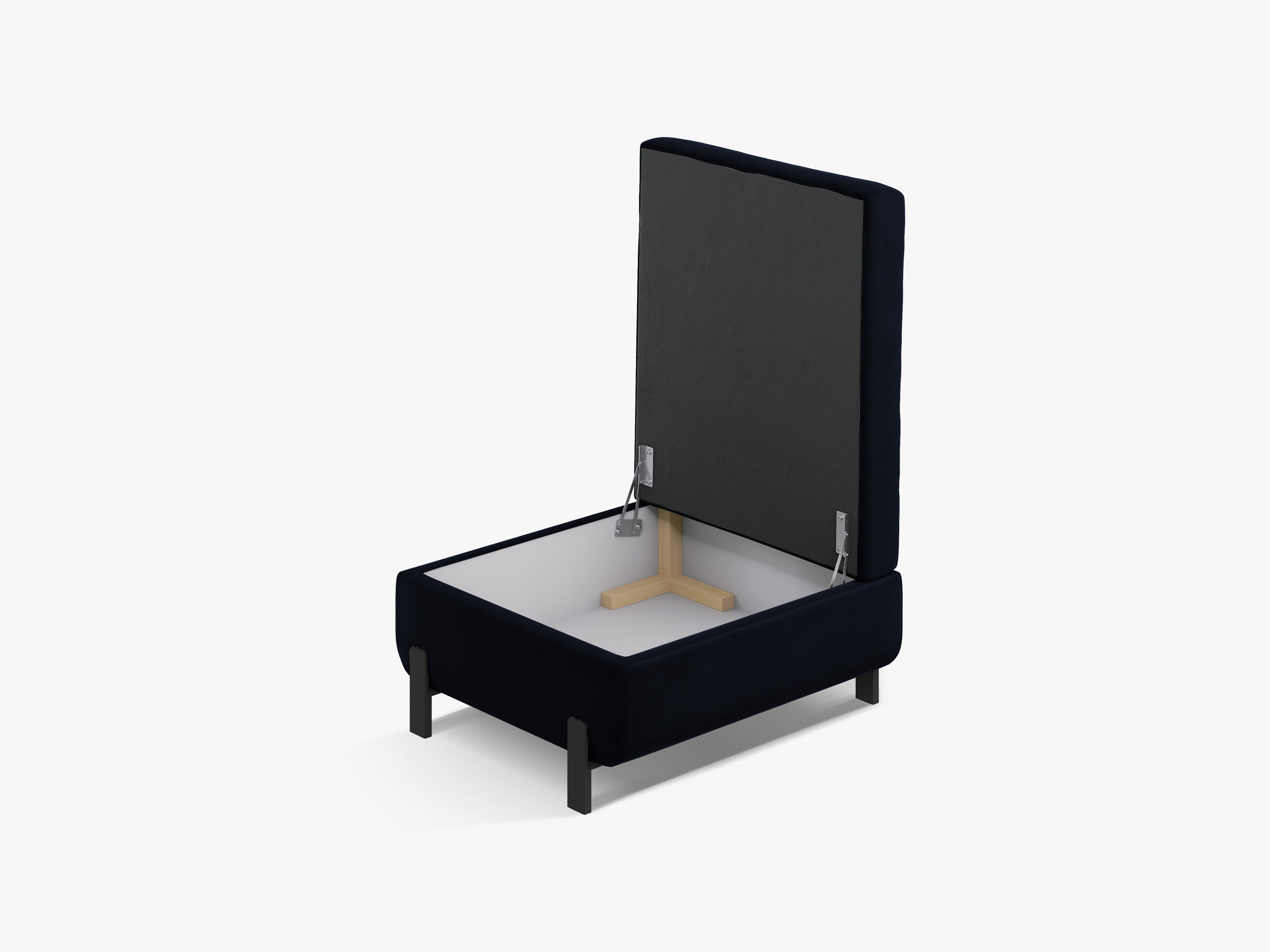 Samt-Hocker mit Stauraum GLORIA königsblau