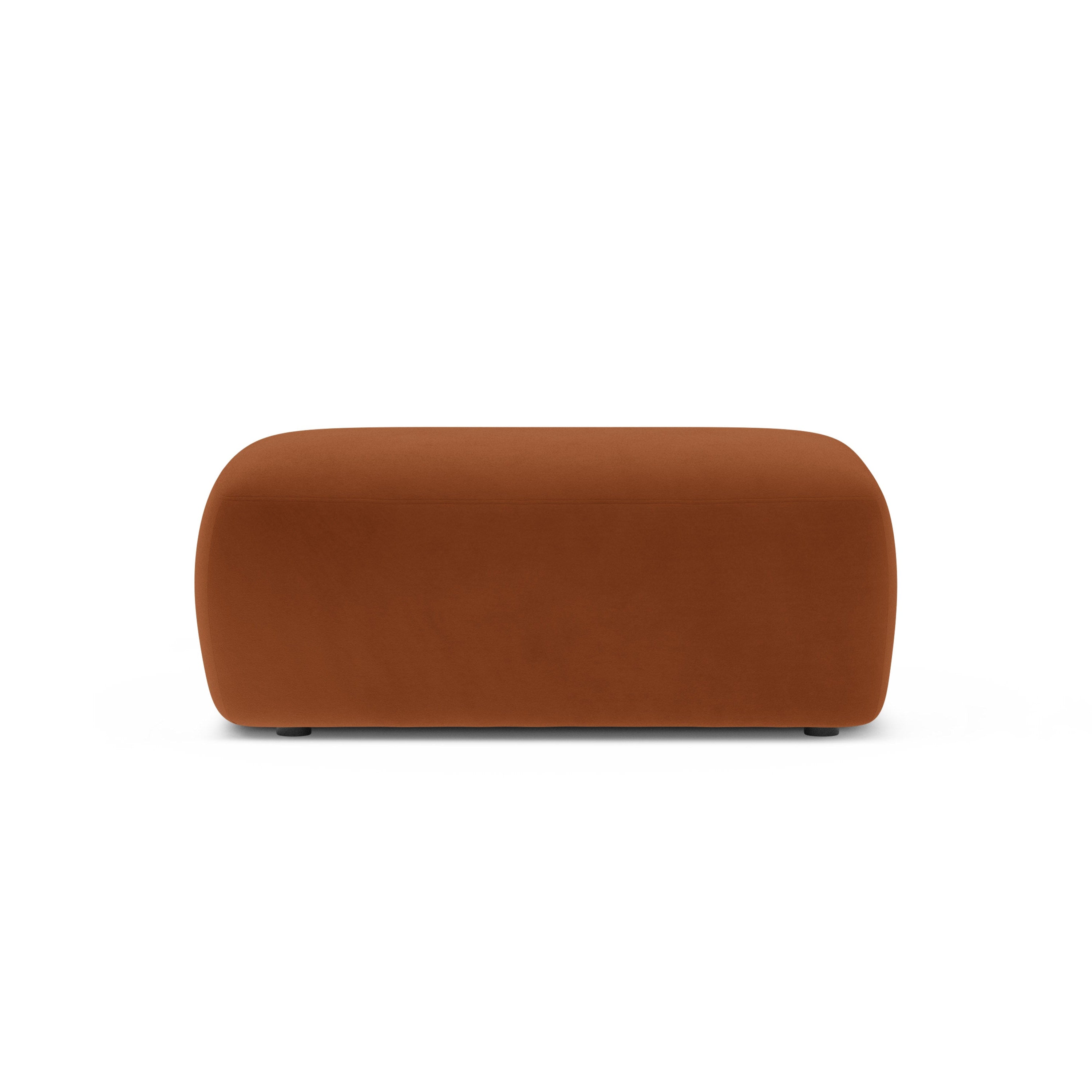 Puf prostokątny aksamitny KATE terracotta – Micadoni