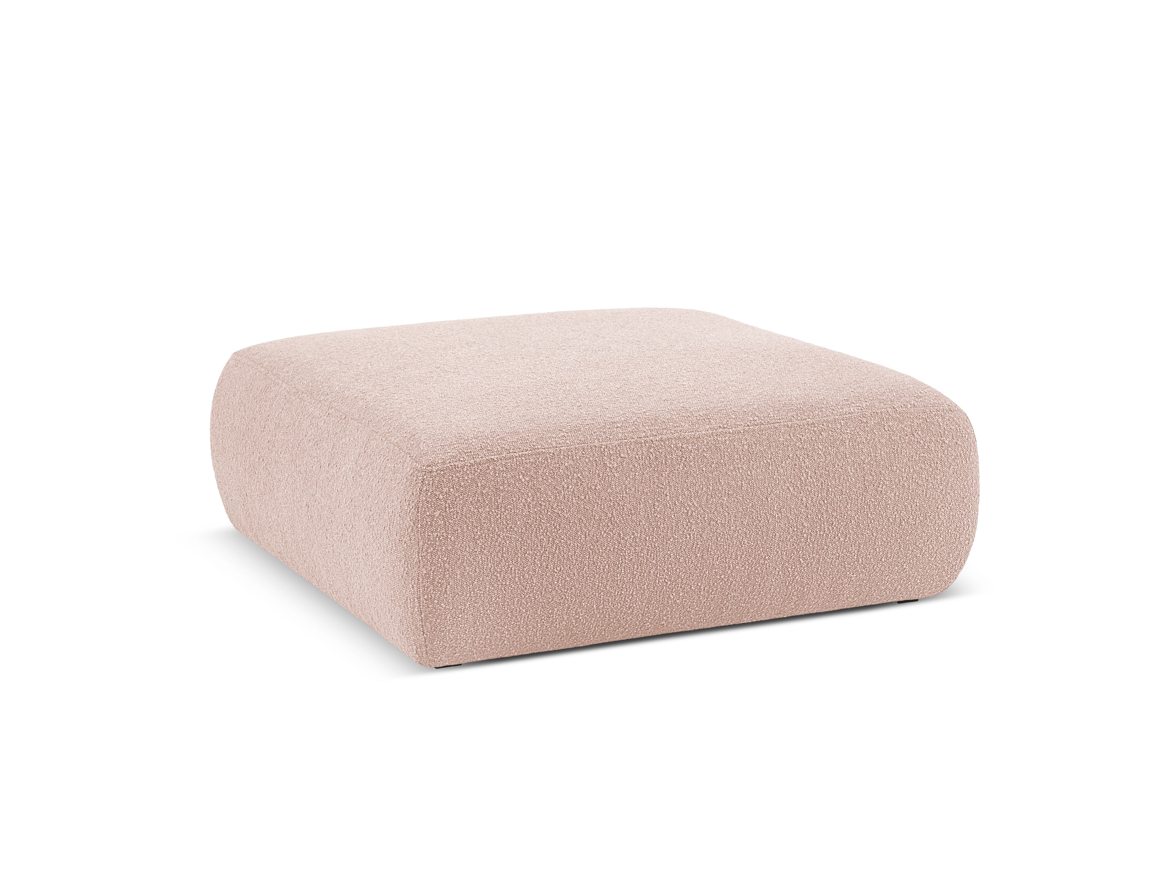Puf w tkaninie boucle MOLINO pudrowy róż – Micadoni