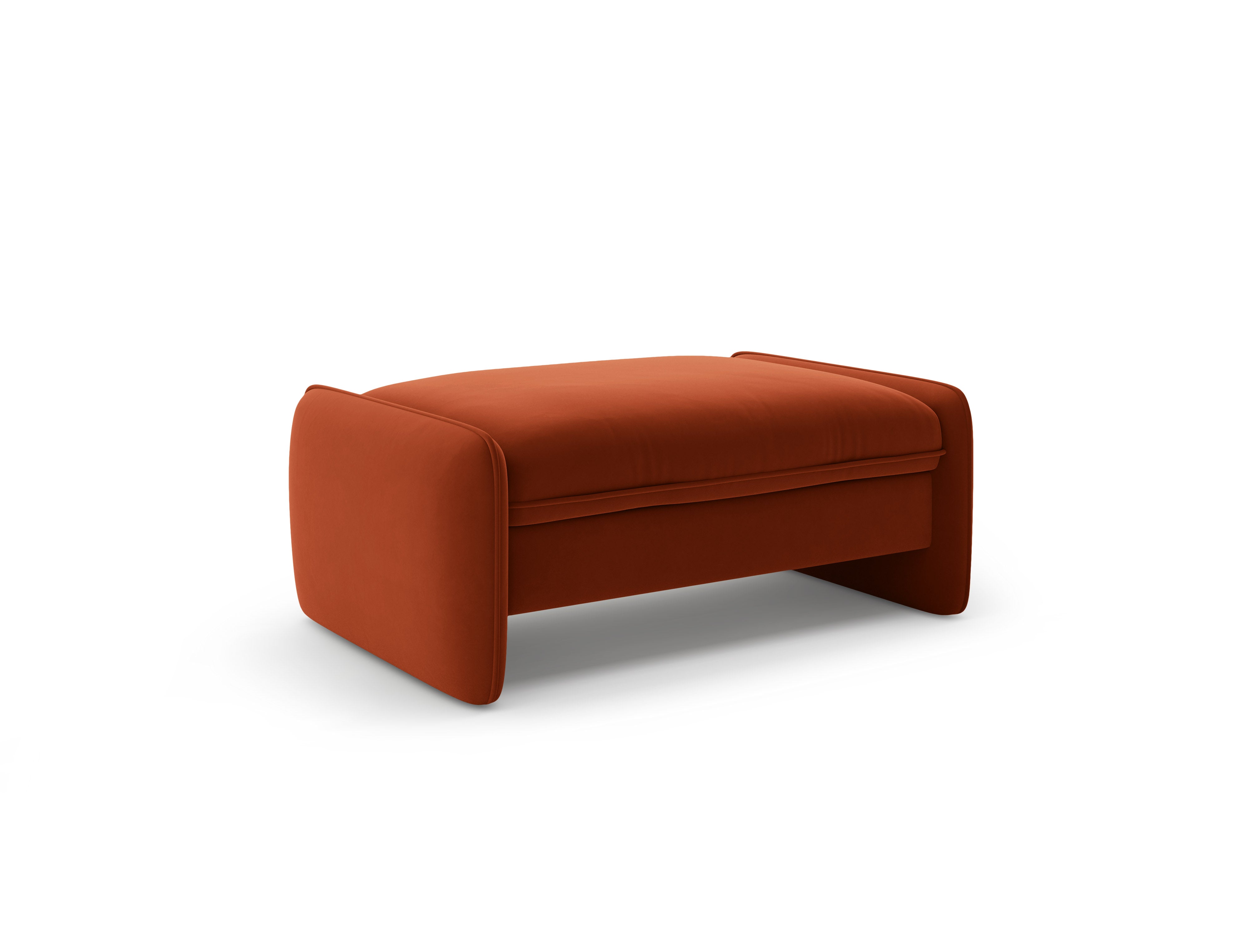 Samt-Pouf GEORGIA in Kastanienbraun