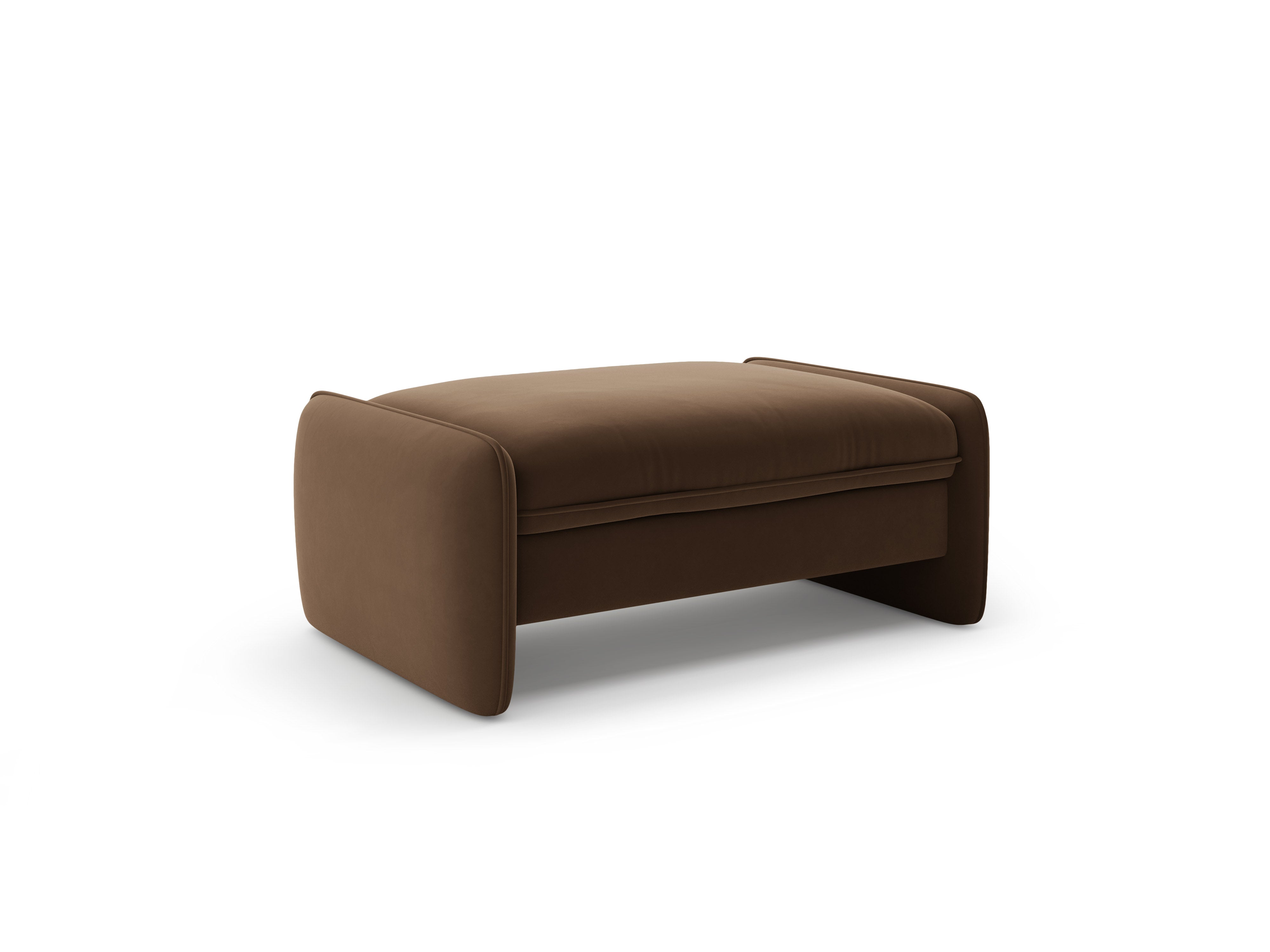 Samt-Pouf GEORGIA in Schokoladenfarbe