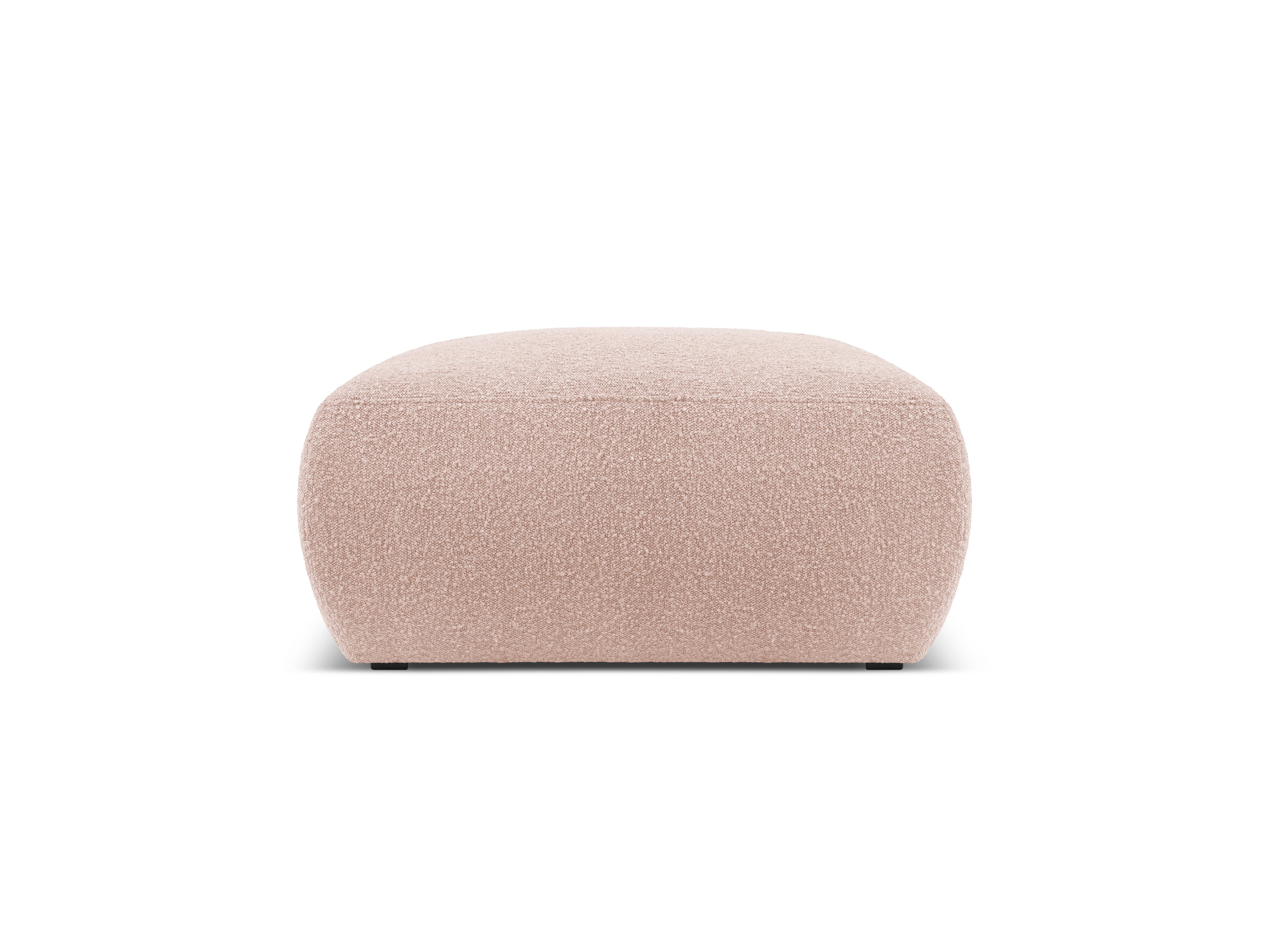 Puf w tkaninie boucle MOLINO pudrowy róż – Micadoni