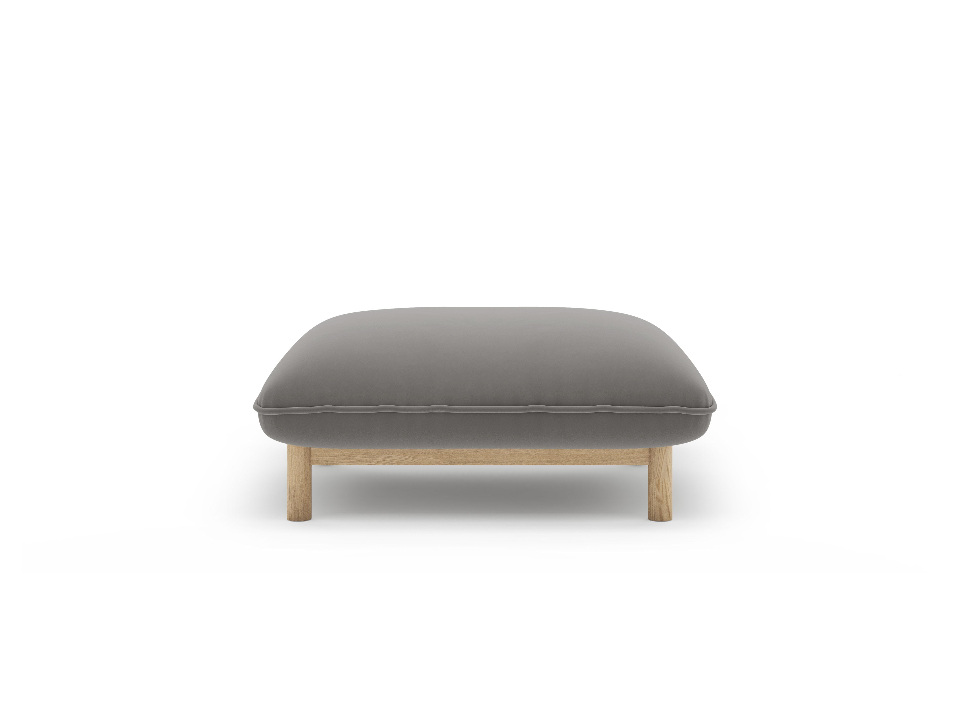 Gray velvet pouf ADA