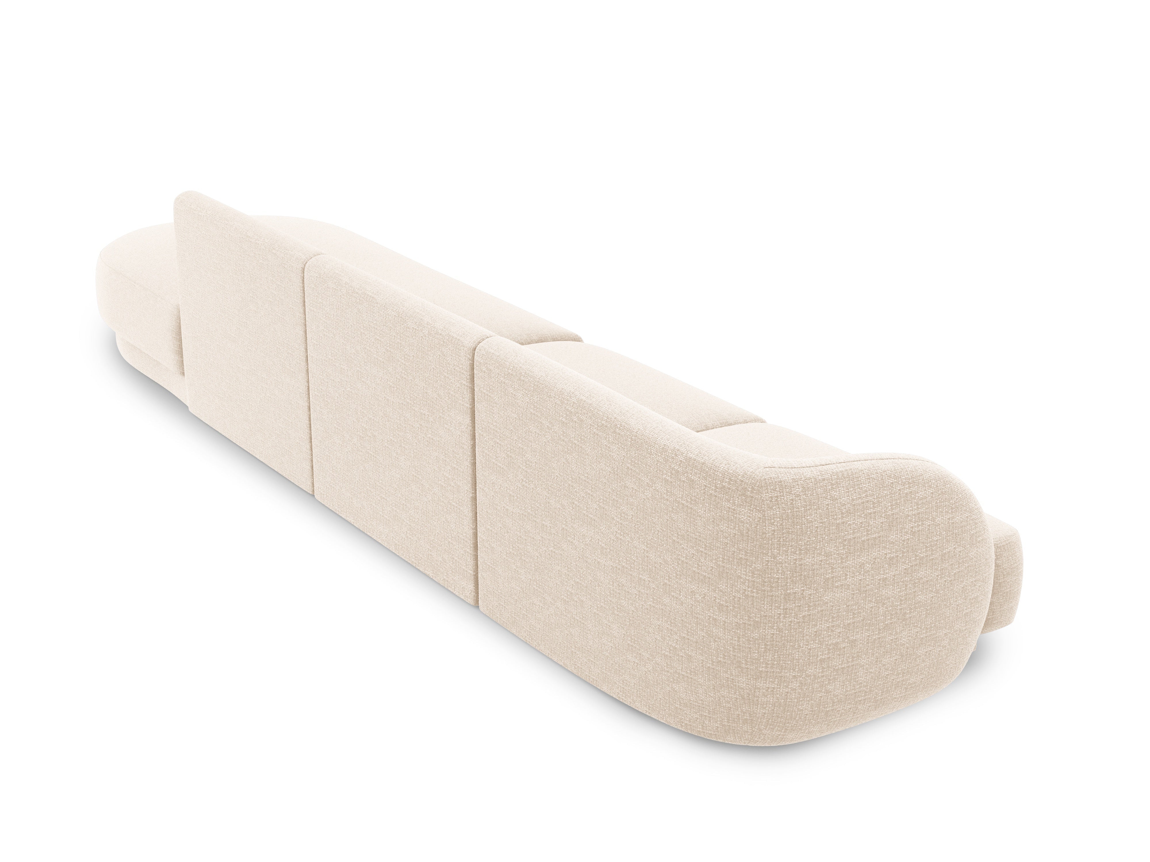 Open right-sided 4-seater sofa MILEY ivory chenille