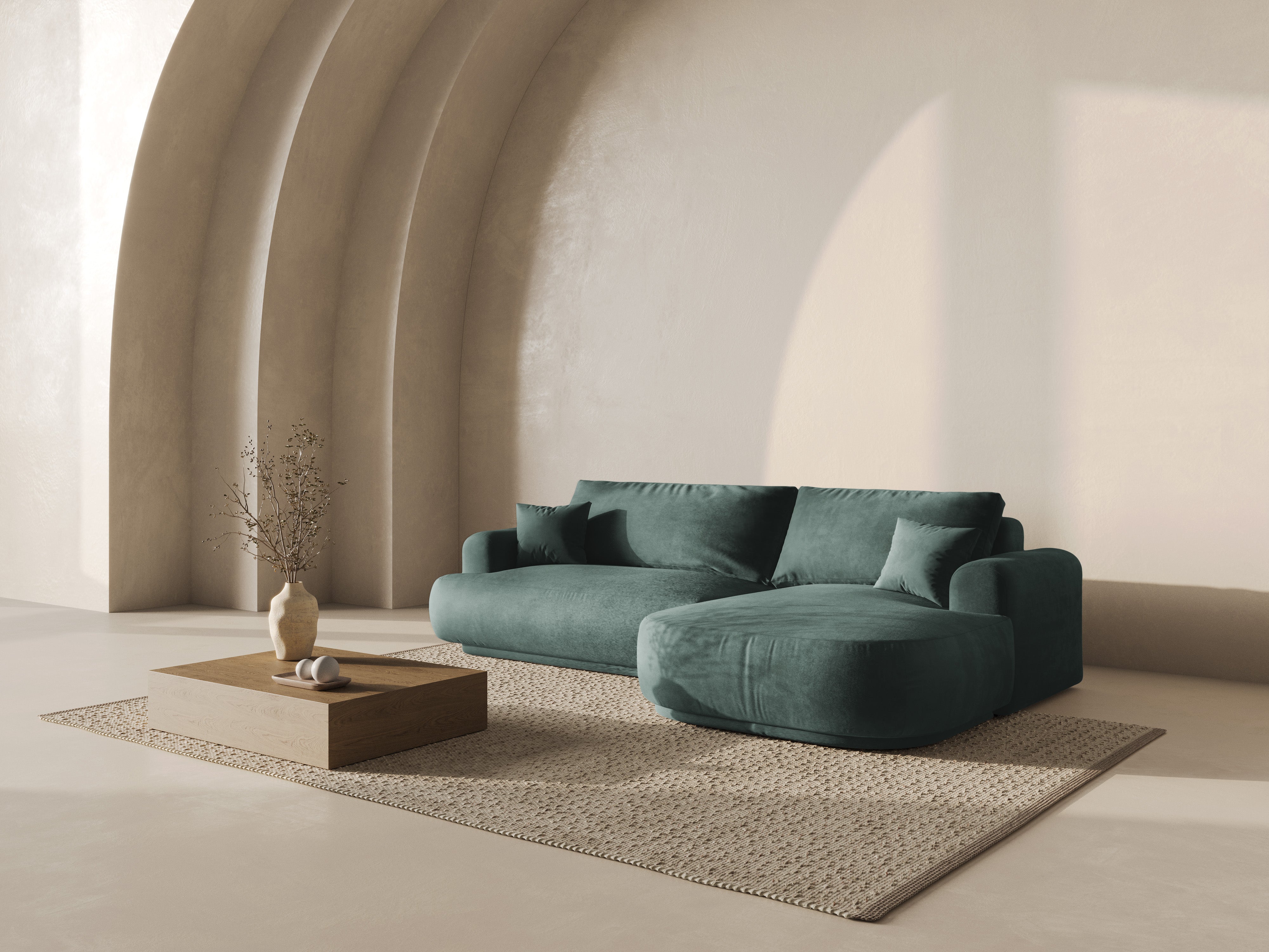 RECHTEN -SANDEL VELVET -Ecke mit Ella Benzinschlaffunktion