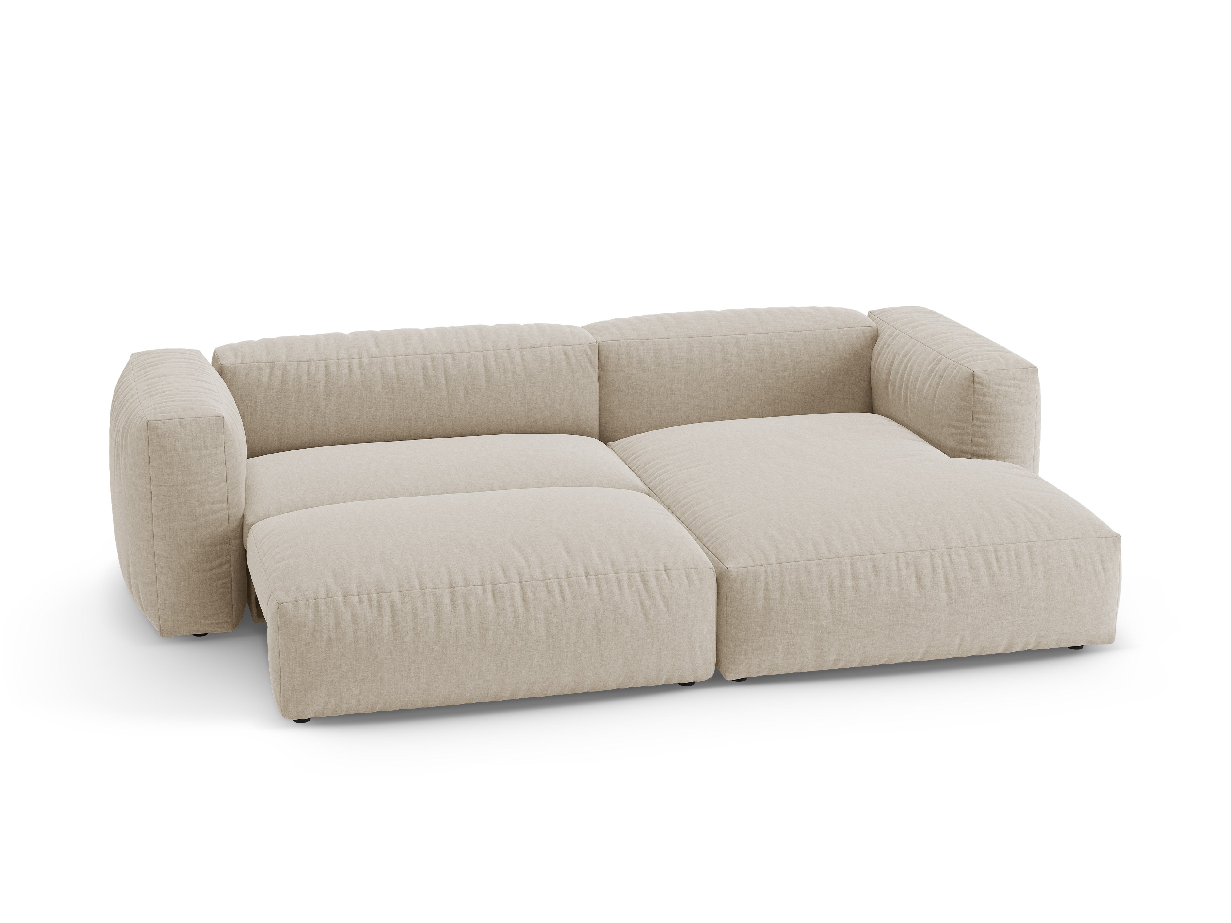 Rechtsseitige Schlafcouch MARTINA in hellem Beige