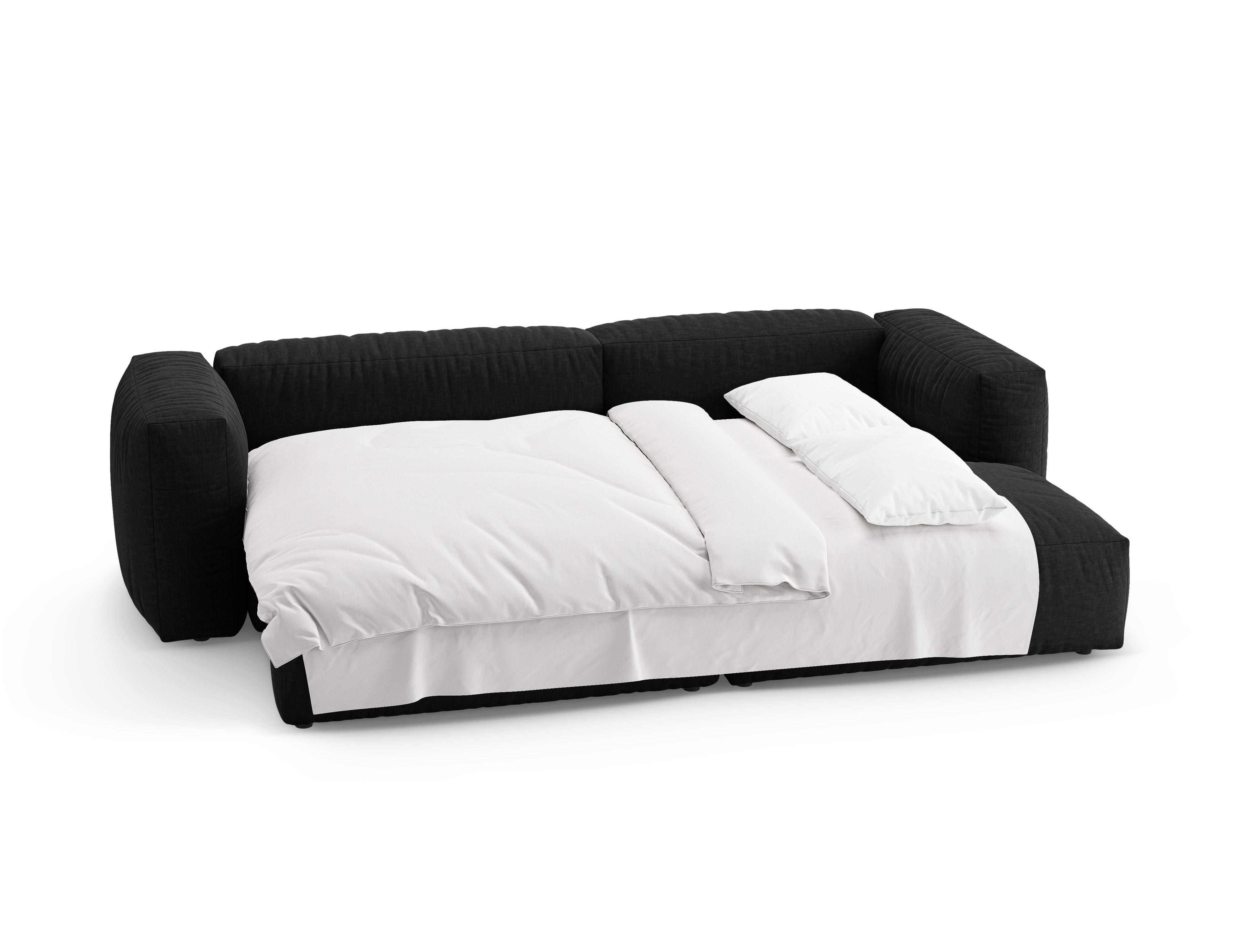 Narożnik prawostronny z funkcją spania MARTINA czarny