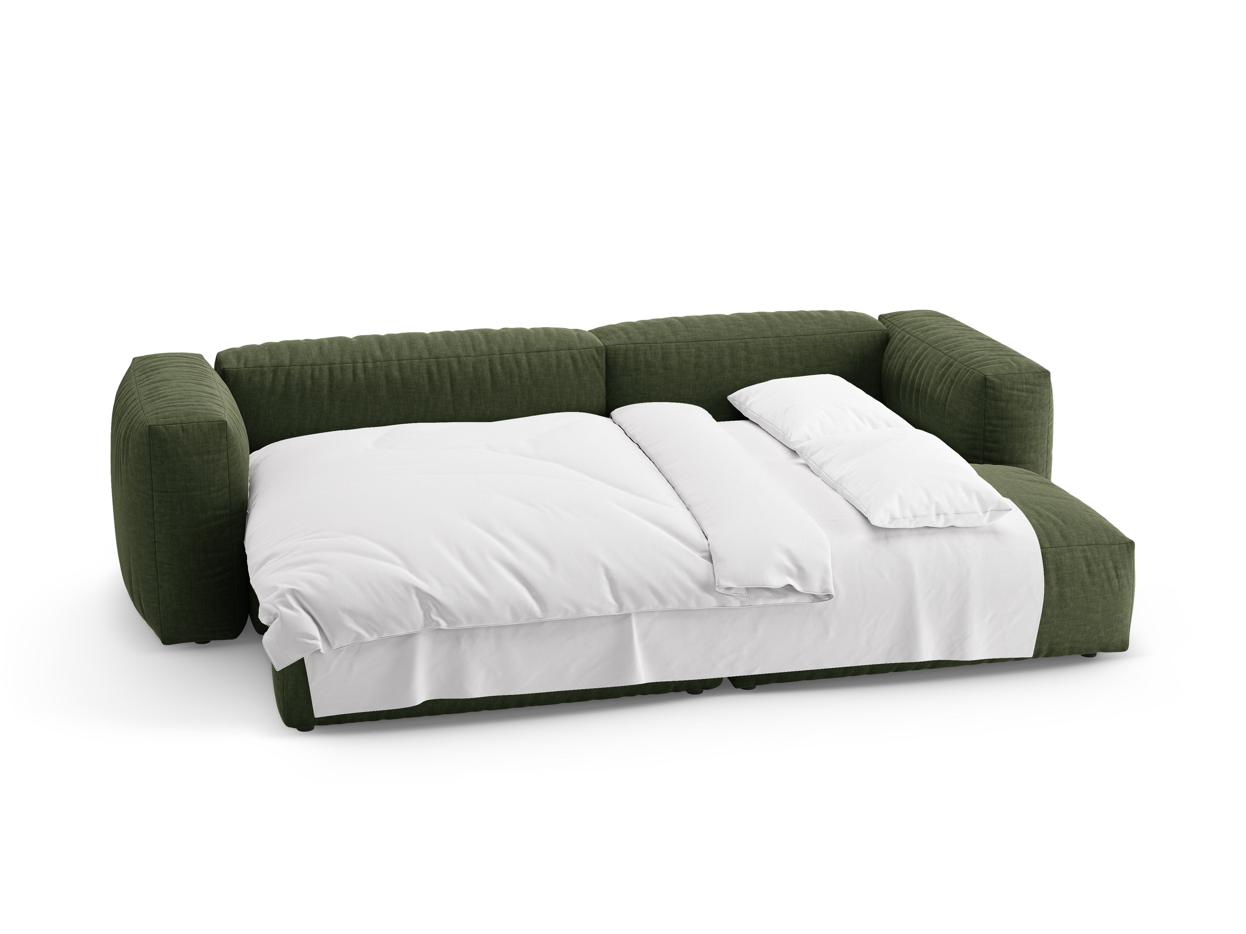 Right-facing corner sofa bed MARTINA green