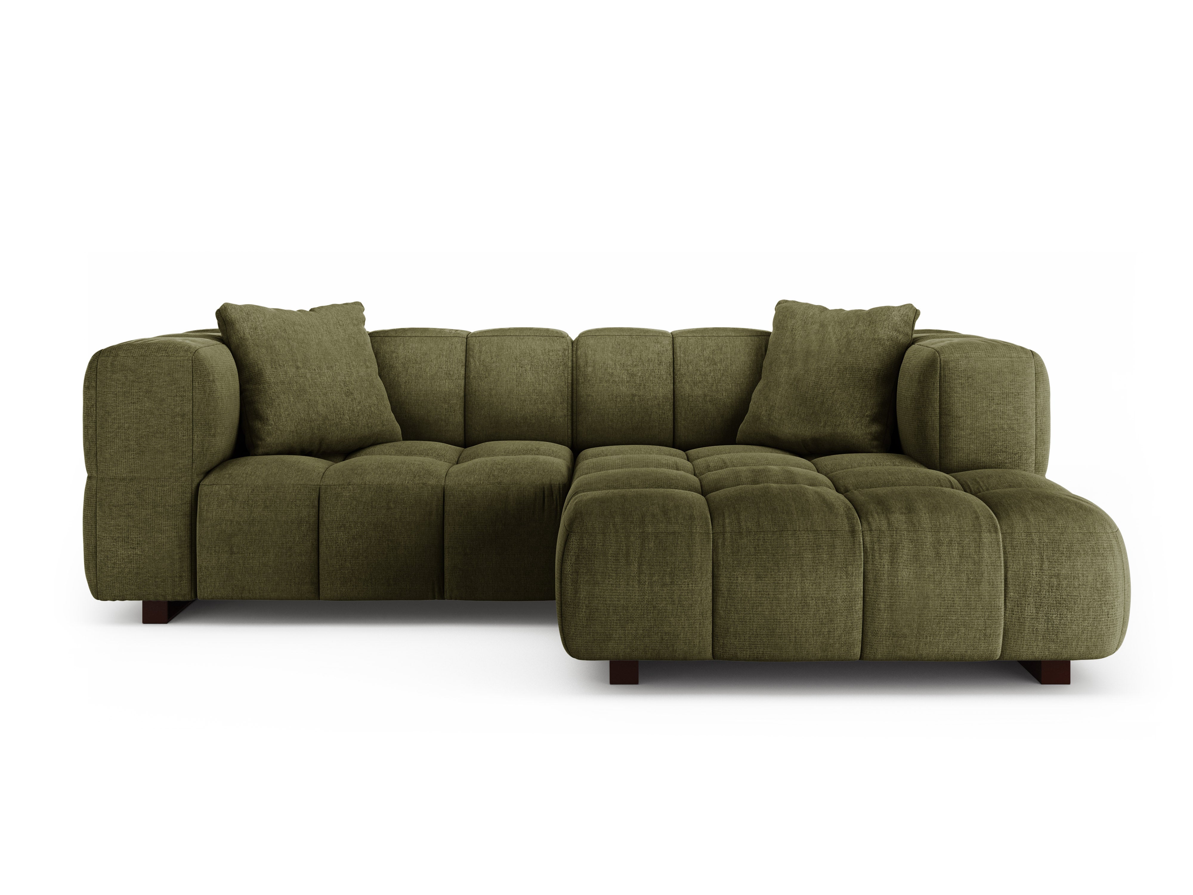 Right-facing corner sofa bed PUMA green mélange