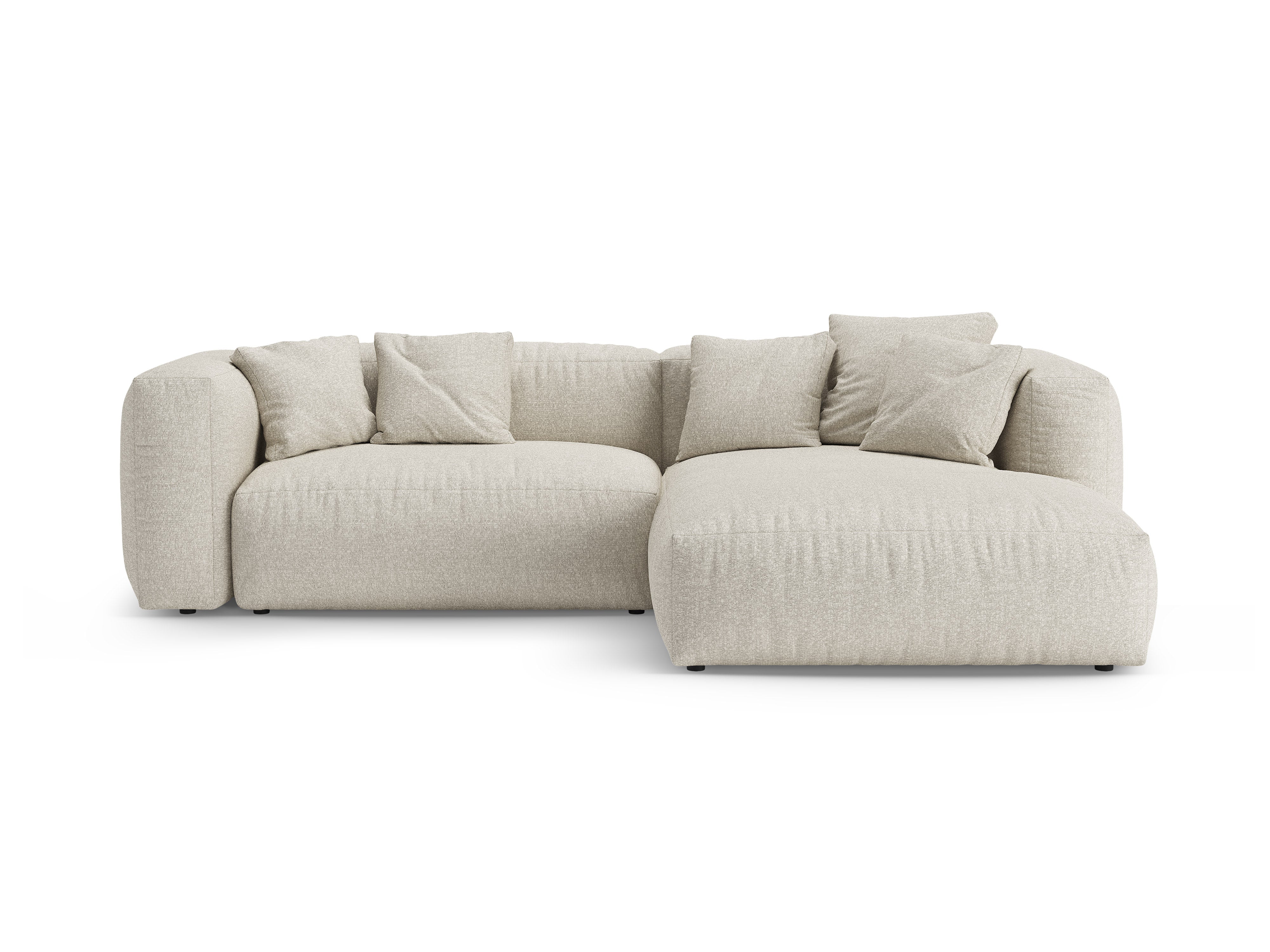Rechtsseitige Schlafcouch MARTINA beige Boucle [Ewelina] [Amelia spr]