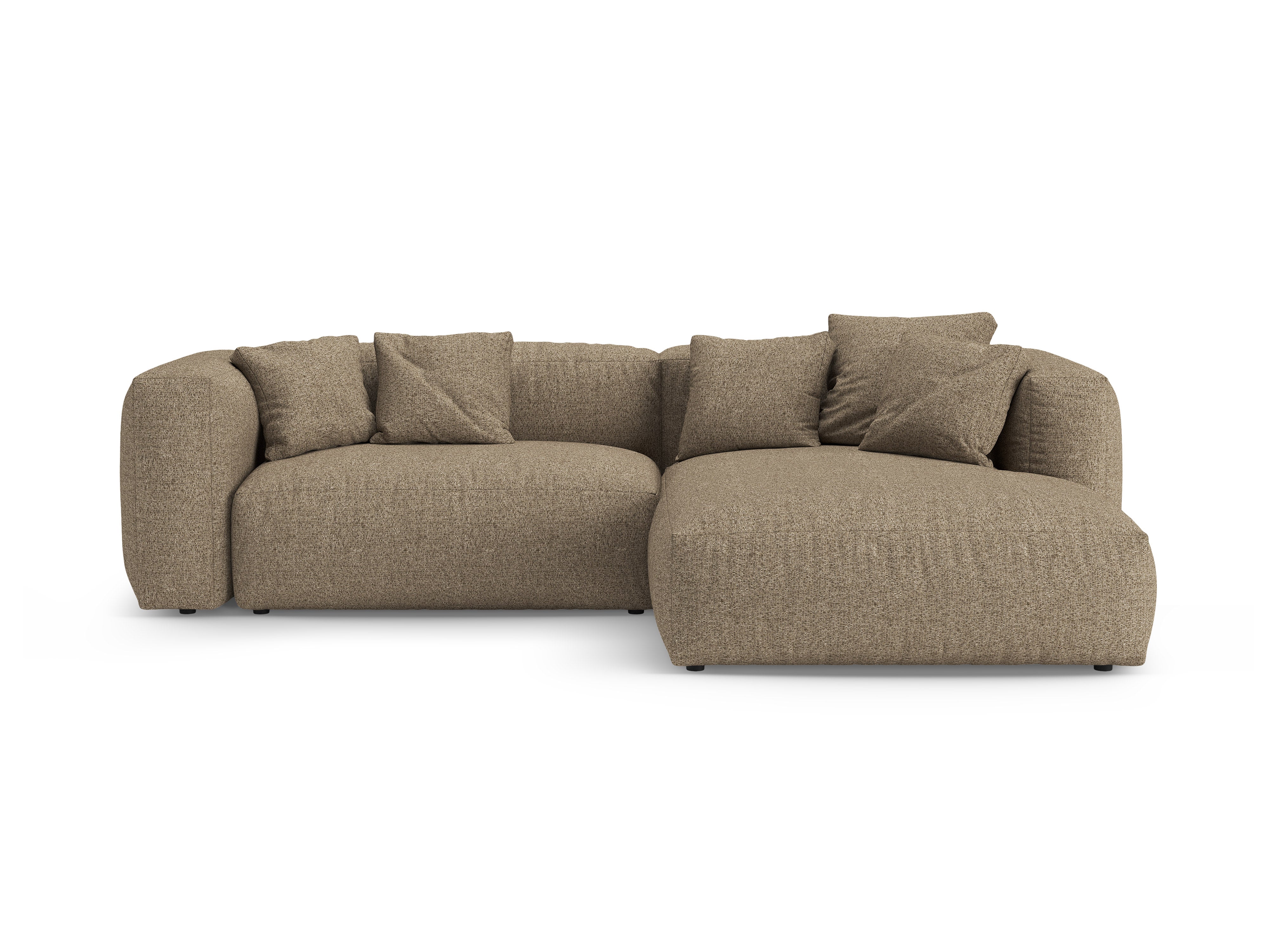 Right-facing corner sofa bed MARTINA cappuccino boucle [Ewelina] [Amelia spr]