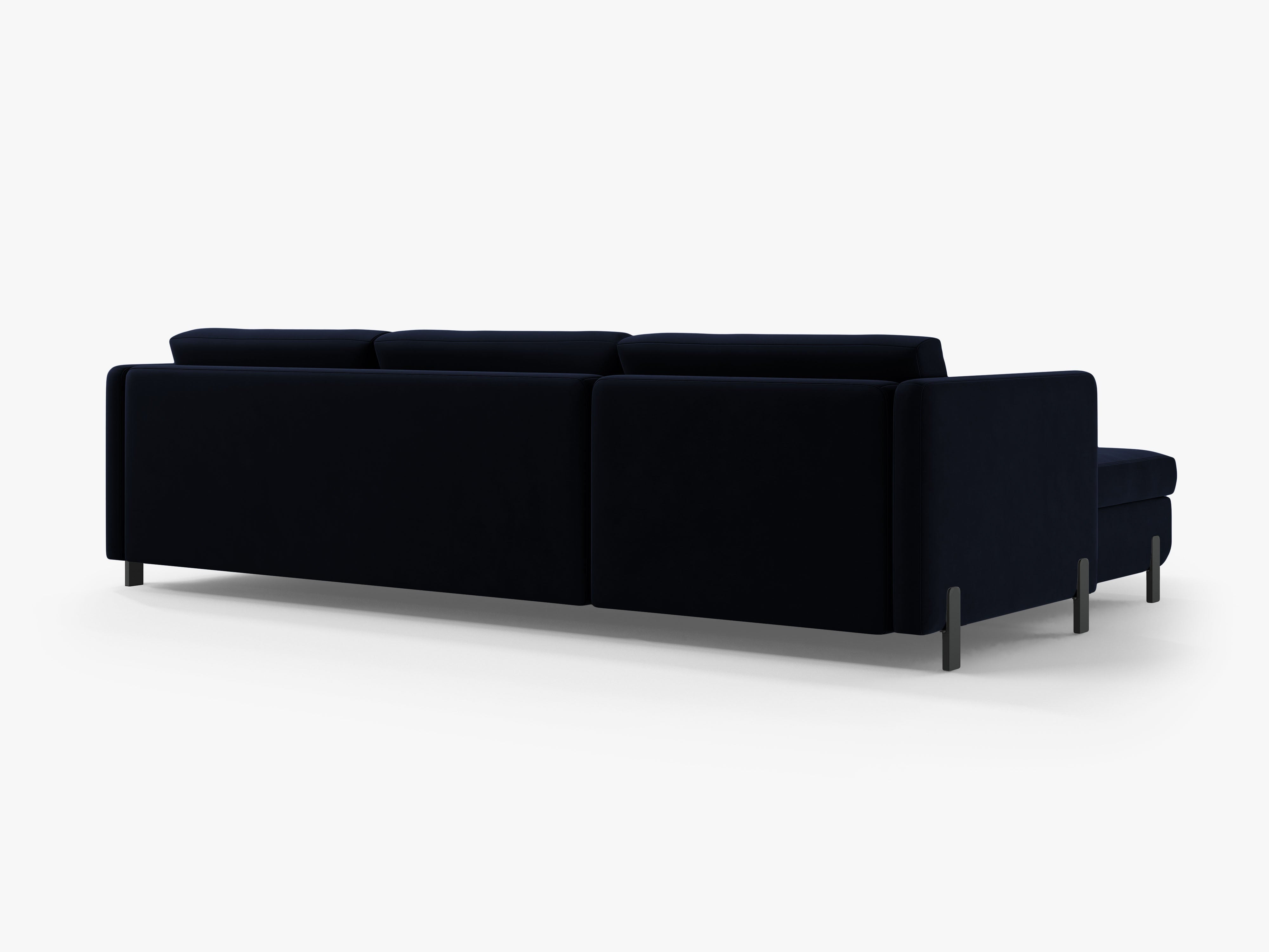 Right-facing velvet corner sofa with sleeping function GLORIA royal blue