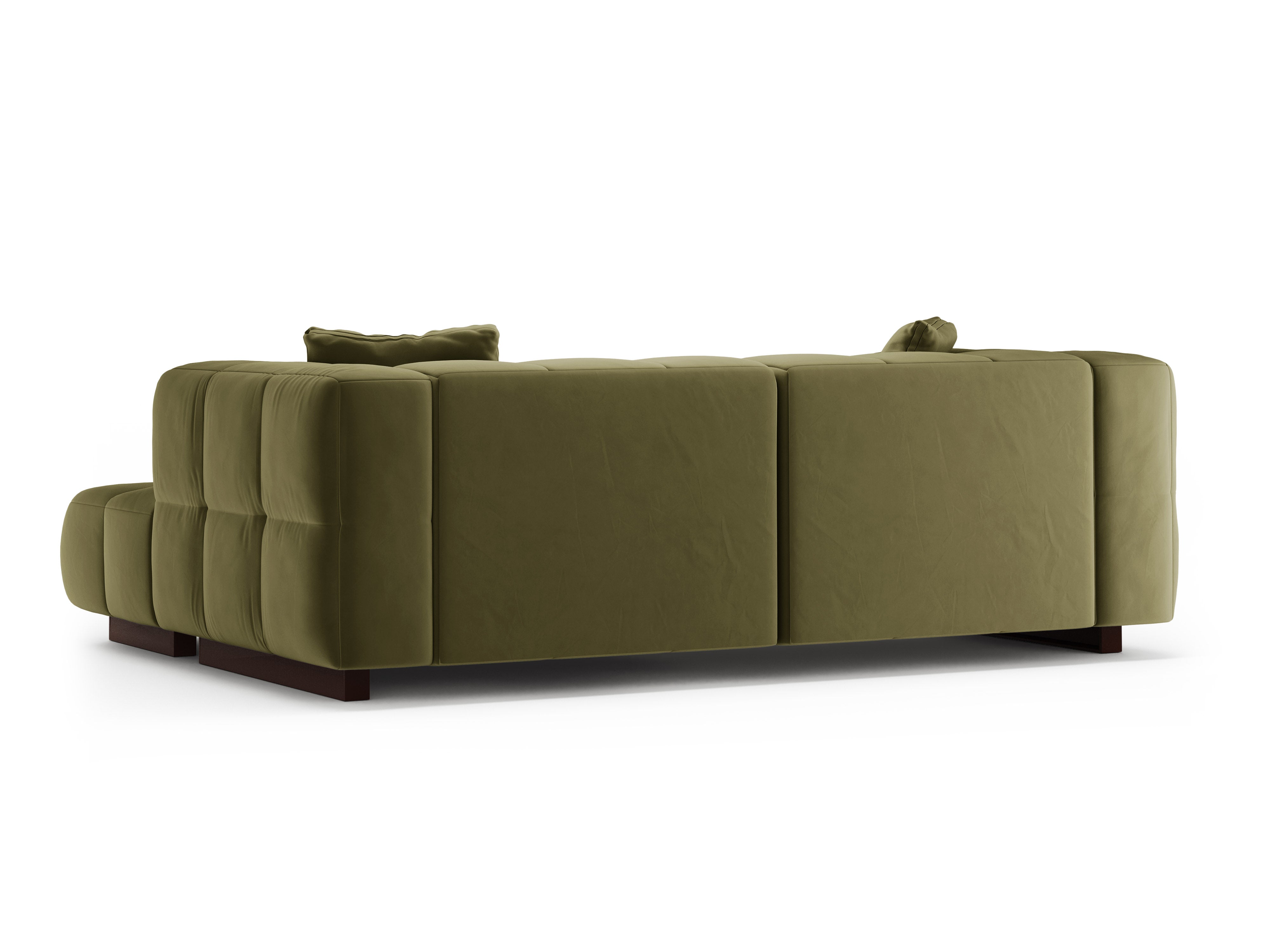 Samt-Ecksofa rechts mit Schlaffunktion PUMA grün
